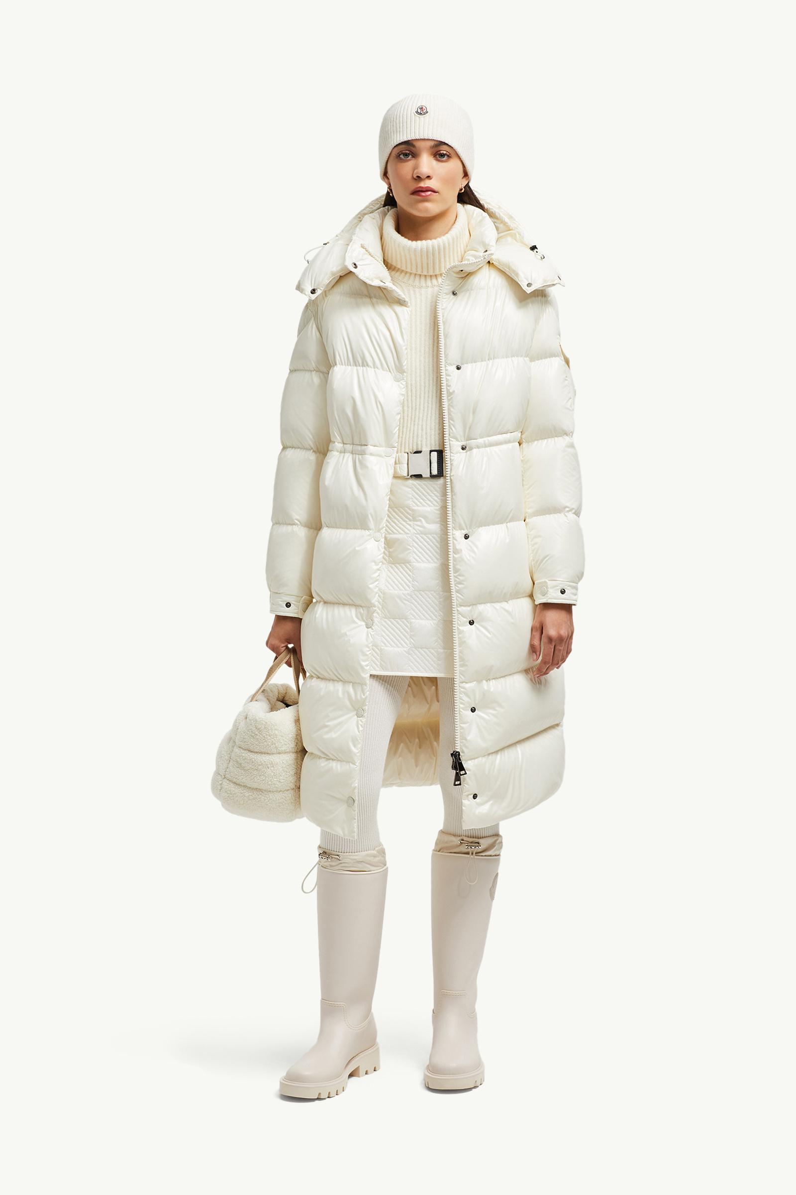 『MONCLER』Cavettaz Down Coat★White★Boudin-Quilting★ White Cavettaz Hooded Long Down Jacket - Long Jackets