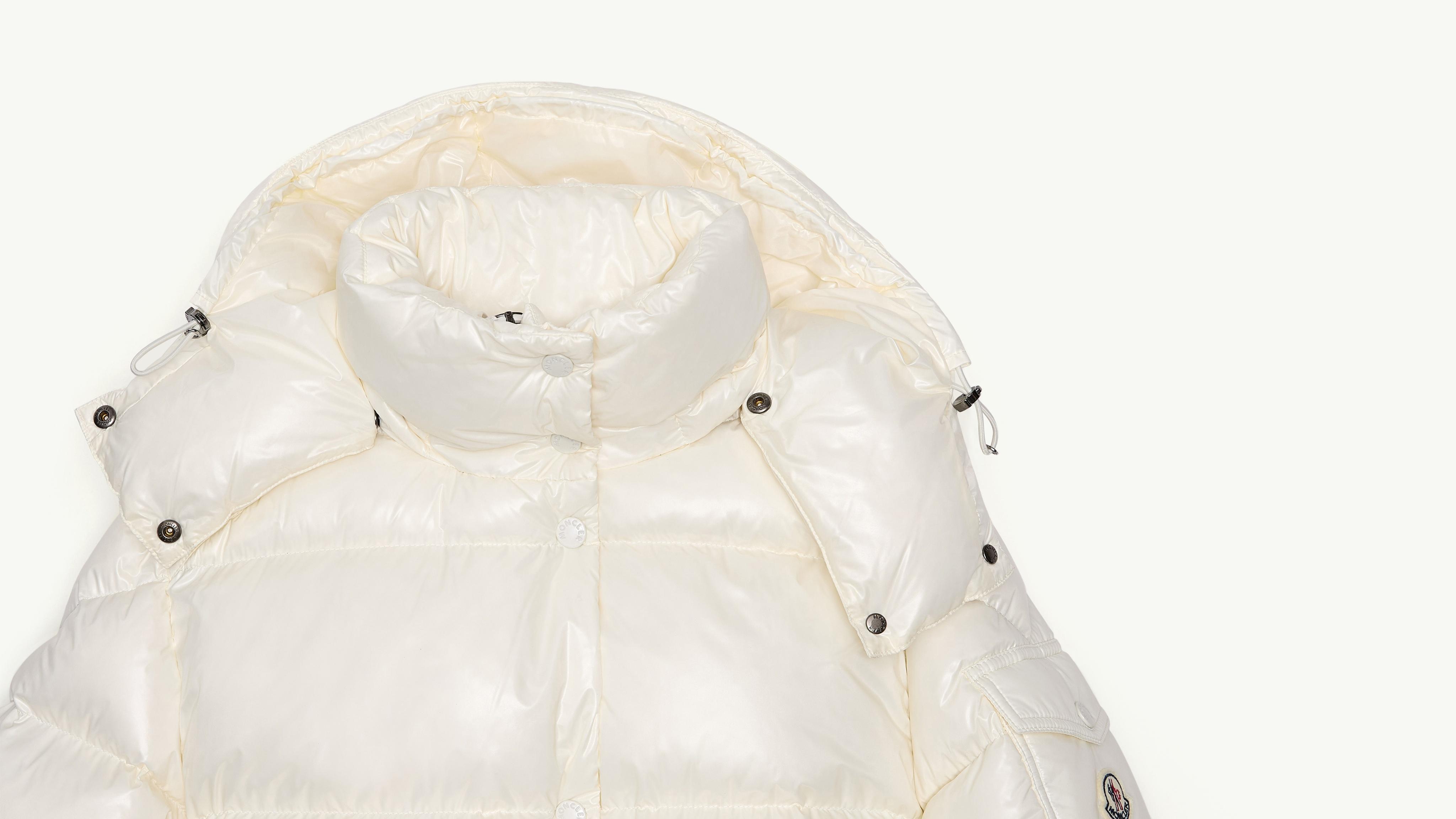 White Cavettaz Hooded Long Down Jacket - Long Jackets & Parka for