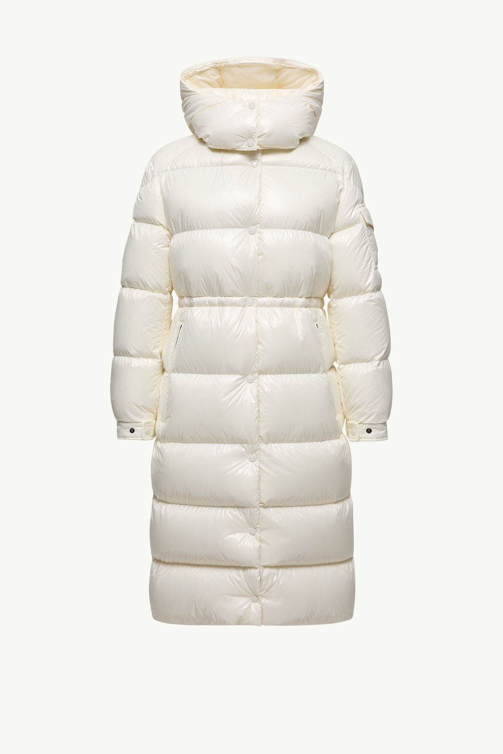 Cavettaz Hooded Long Down Jacket Women White Moncler 2