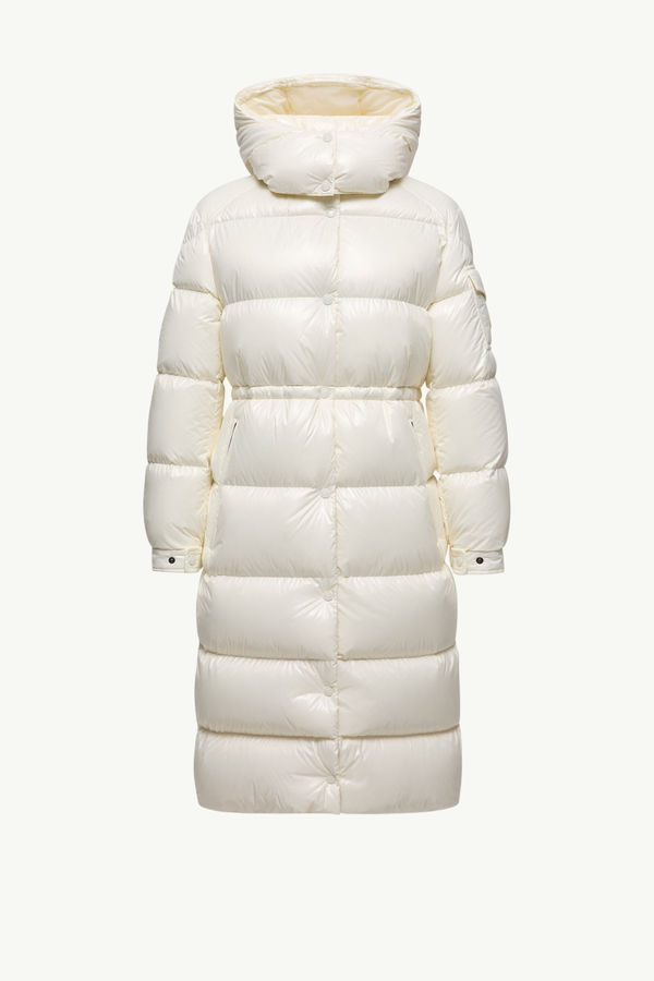 Cavettaz Hooded Long Down Jacket Women White Moncler 2