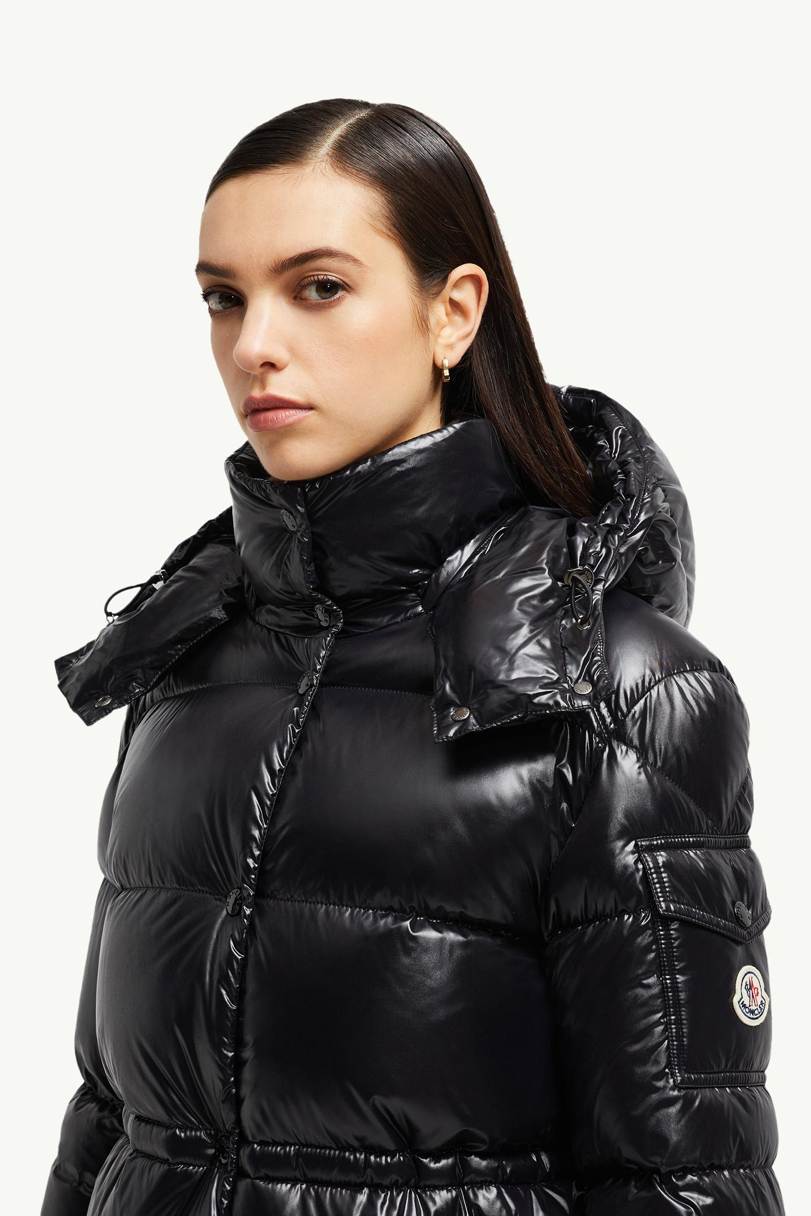 Cavettaz Hooded Long Down Jacket Women Black Moncler 1