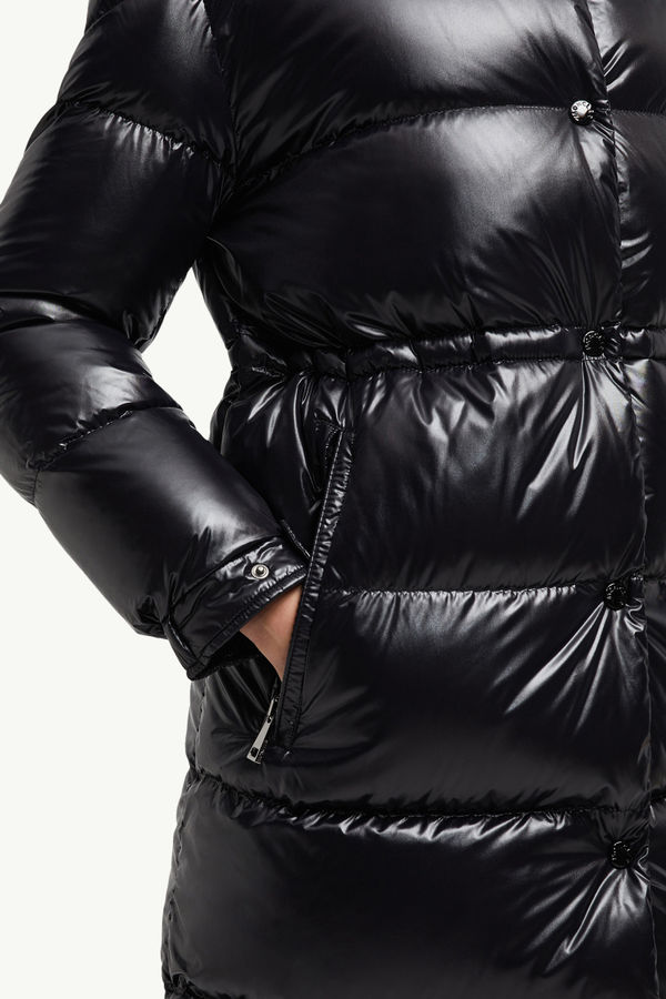 Cavettaz Hooded Long Down Jacket Women Black Moncler 5