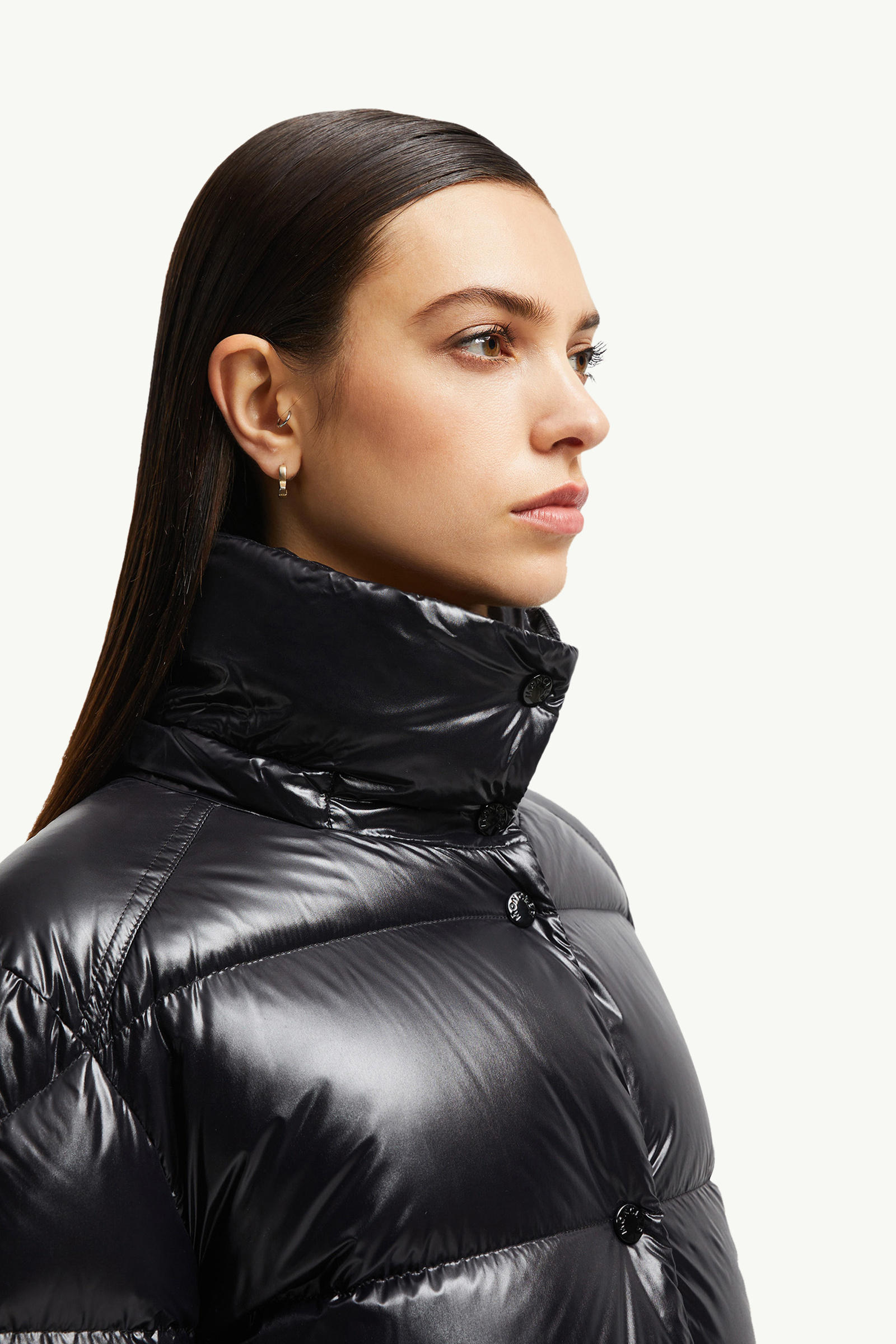 Cavettaz Hooded Long Down Jacket Women Black Moncler 6