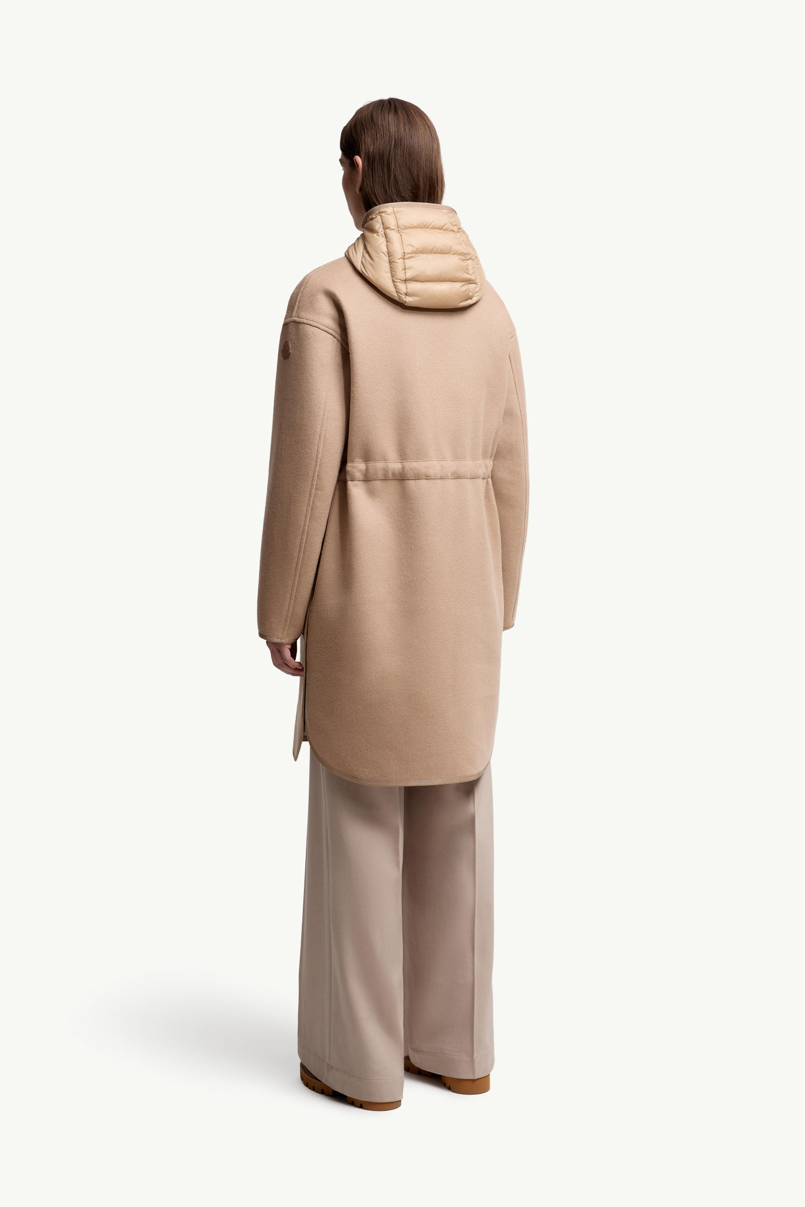 Bonreposse 3-in-1 Wool & Cashmere Long Down Jacket Women Light Beige Moncler 4