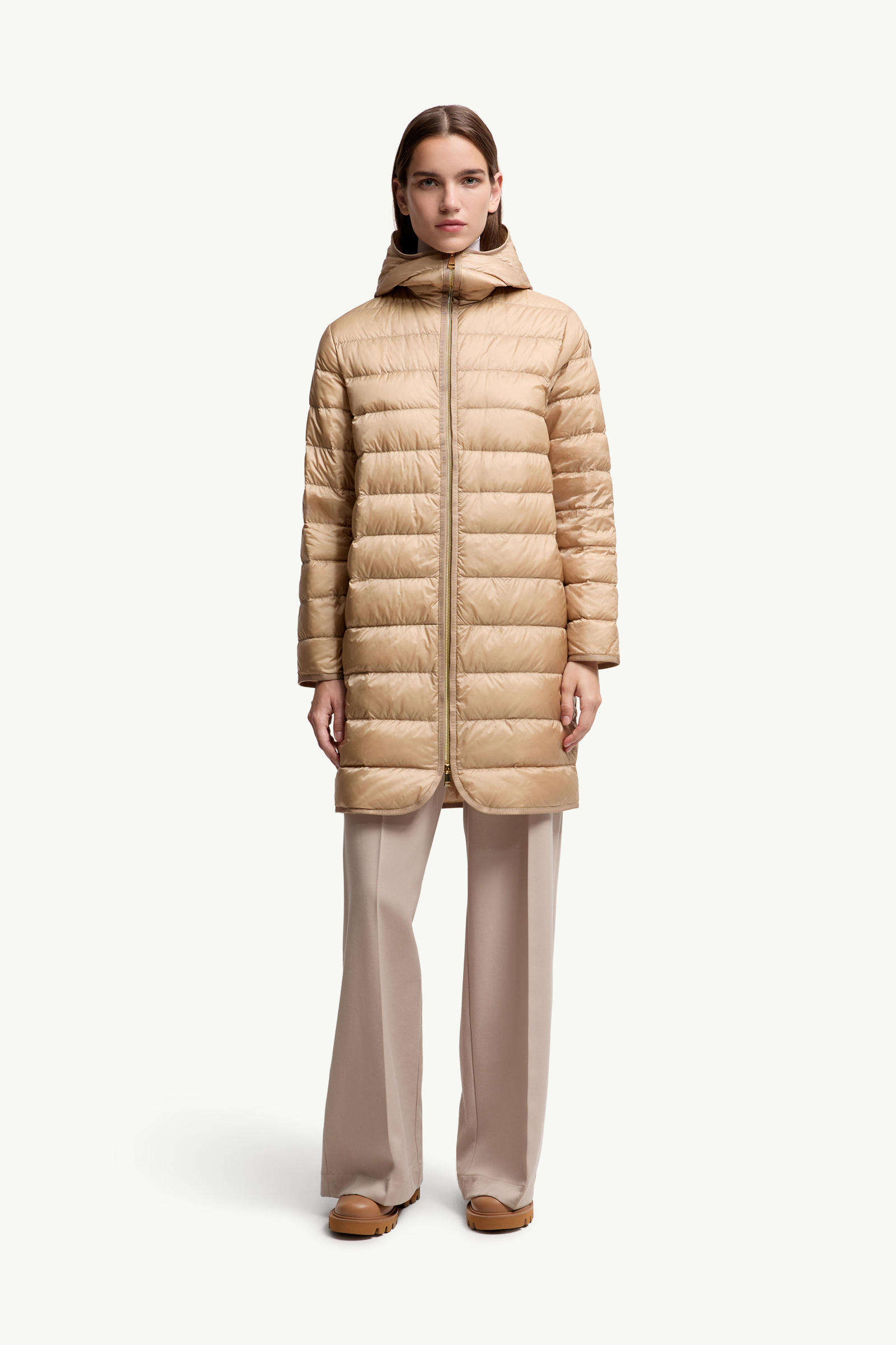 Bonreposse 3-in-1 Wool & Cashmere Long Down Jacket Women Light Beige Moncler 5