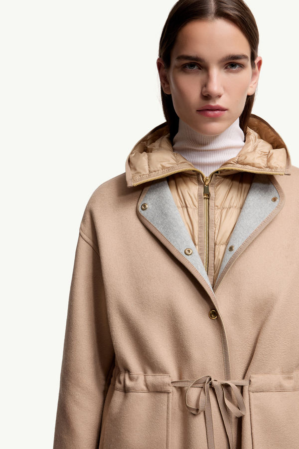 Bonreposse 3-in-1 Wool & Cashmere Long Down Jacket Women Light Beige Moncler 8