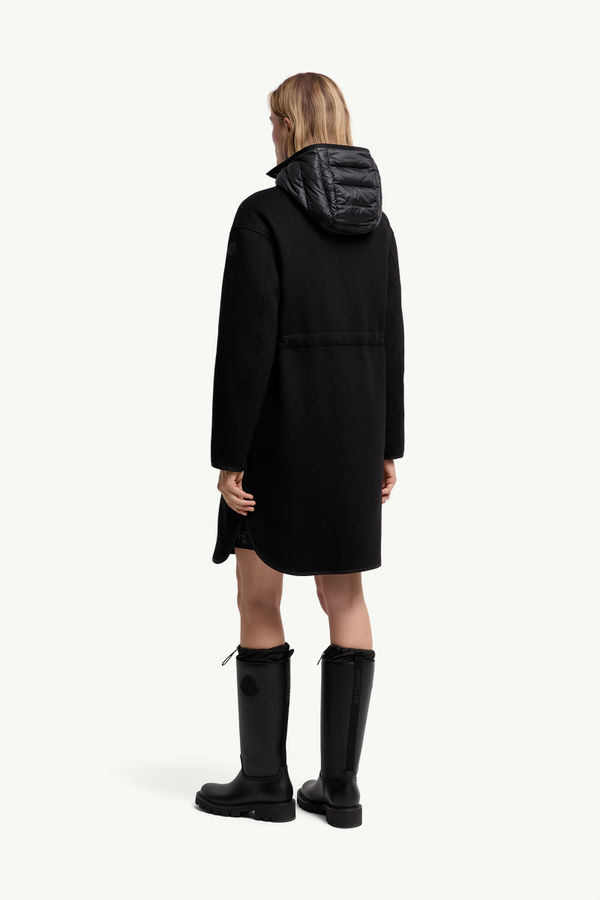 Bonreposse 3-in-1 Wool & Cashmere Long Down Jacket Women Black Moncler 4