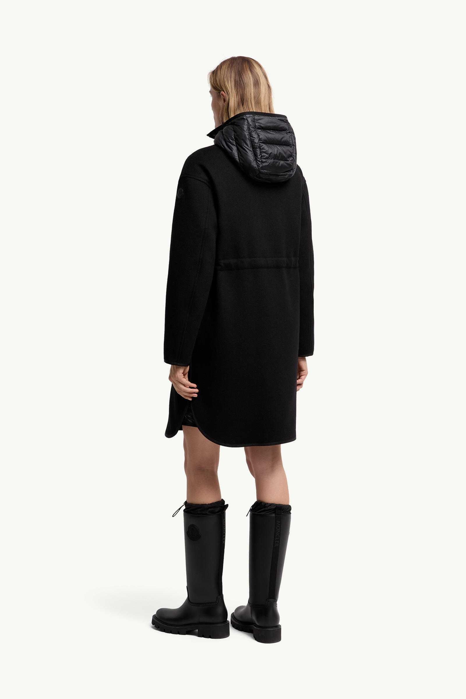 Bonreposse 3-in-1 Wool & Cashmere Long Down Jacket Women Black Moncler 4