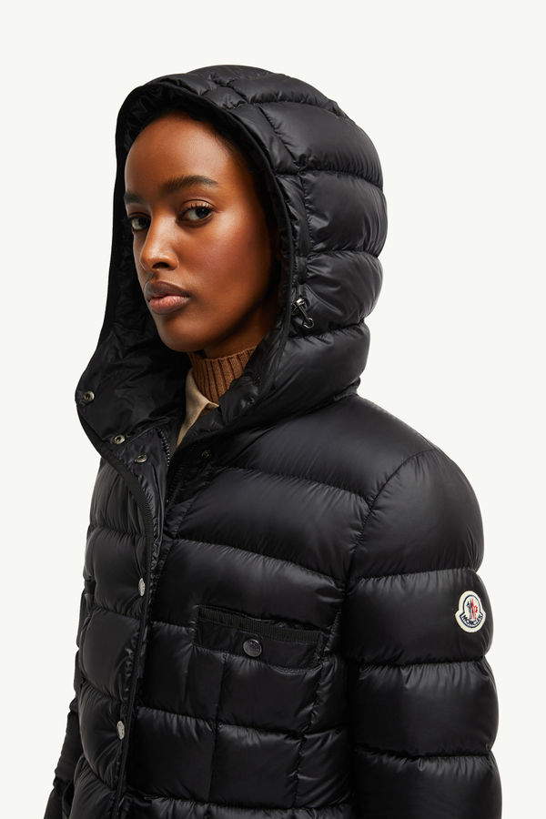 Hirma Hooded Long Down Jacket Women Black Moncler 1