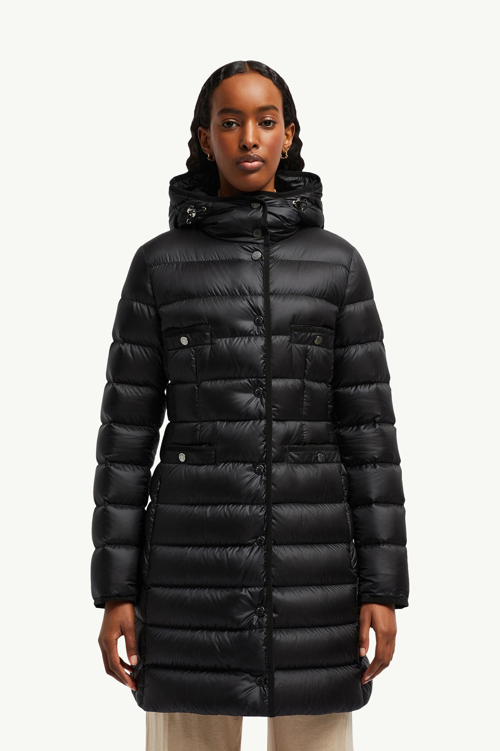 ジャケット MONCLER Woman Jacket Black K10939B00006M1122 999 Black Wete Hooded Jacket - Windbreakers & Raincoats for