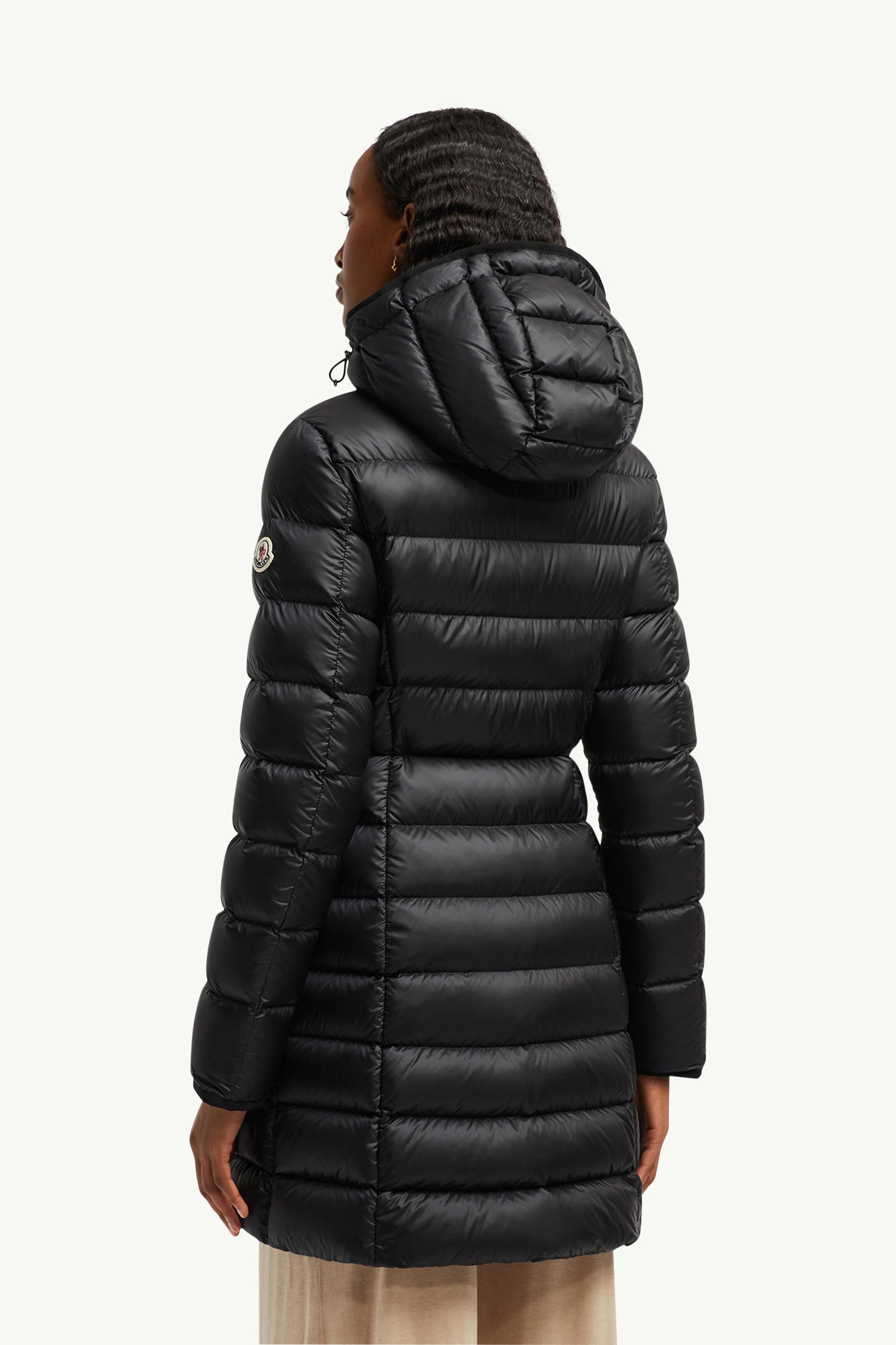 Hirma Hooded Long Down Jacket Women Black Moncler 4
