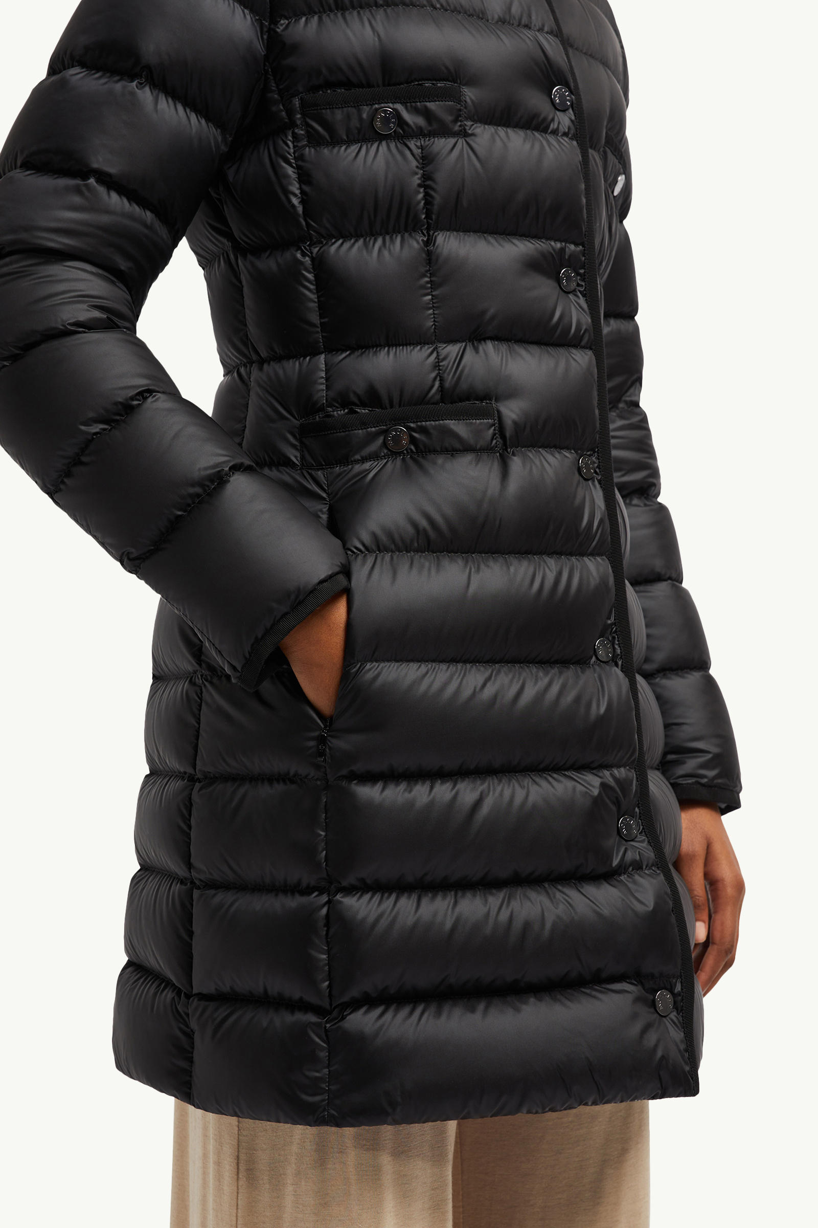 Hirma Hooded Long Down Jacket Women Black Moncler 5