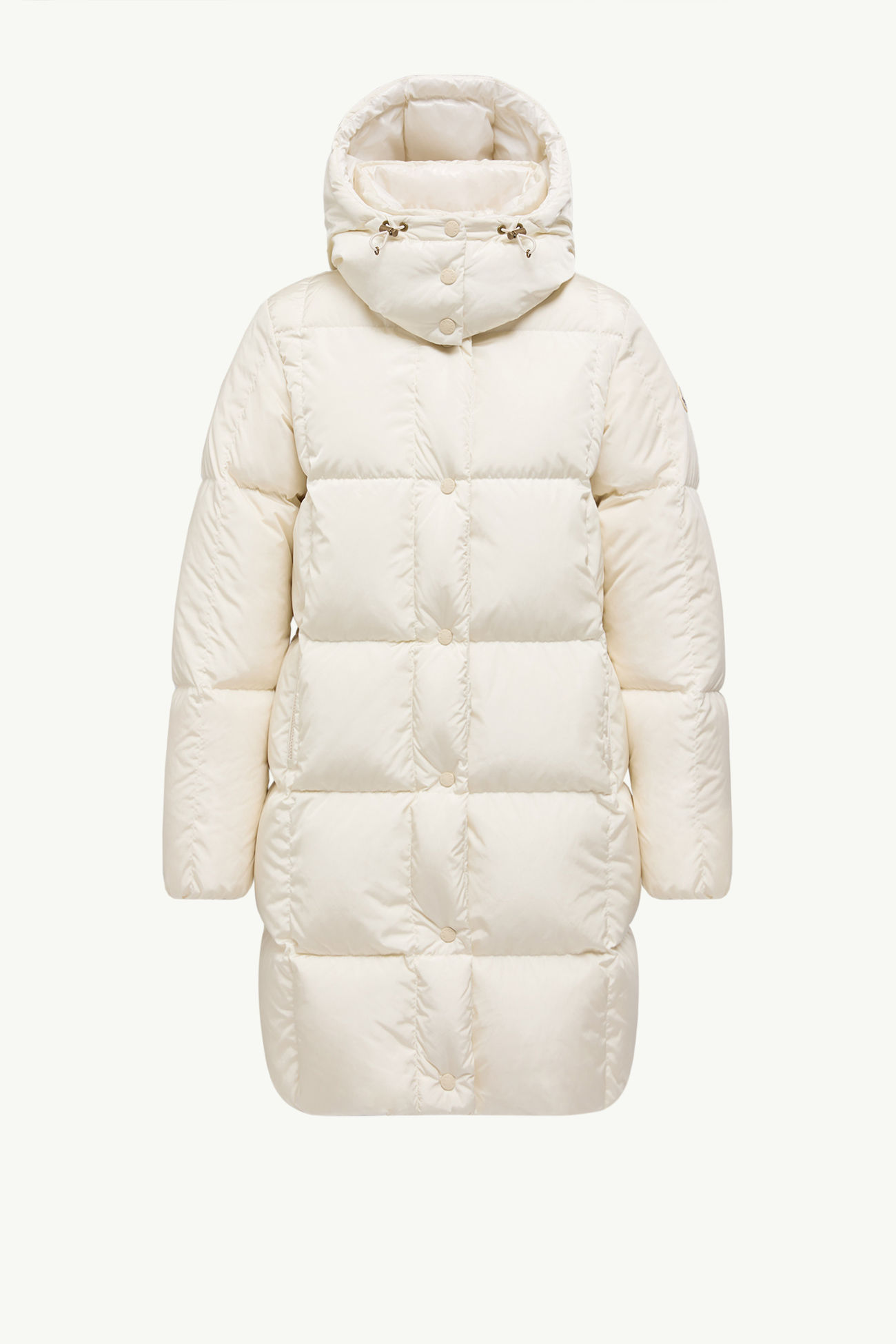 Plumífero largo con acolchado a cuadros y capucha Litte Mujer Blanco Moncler 2