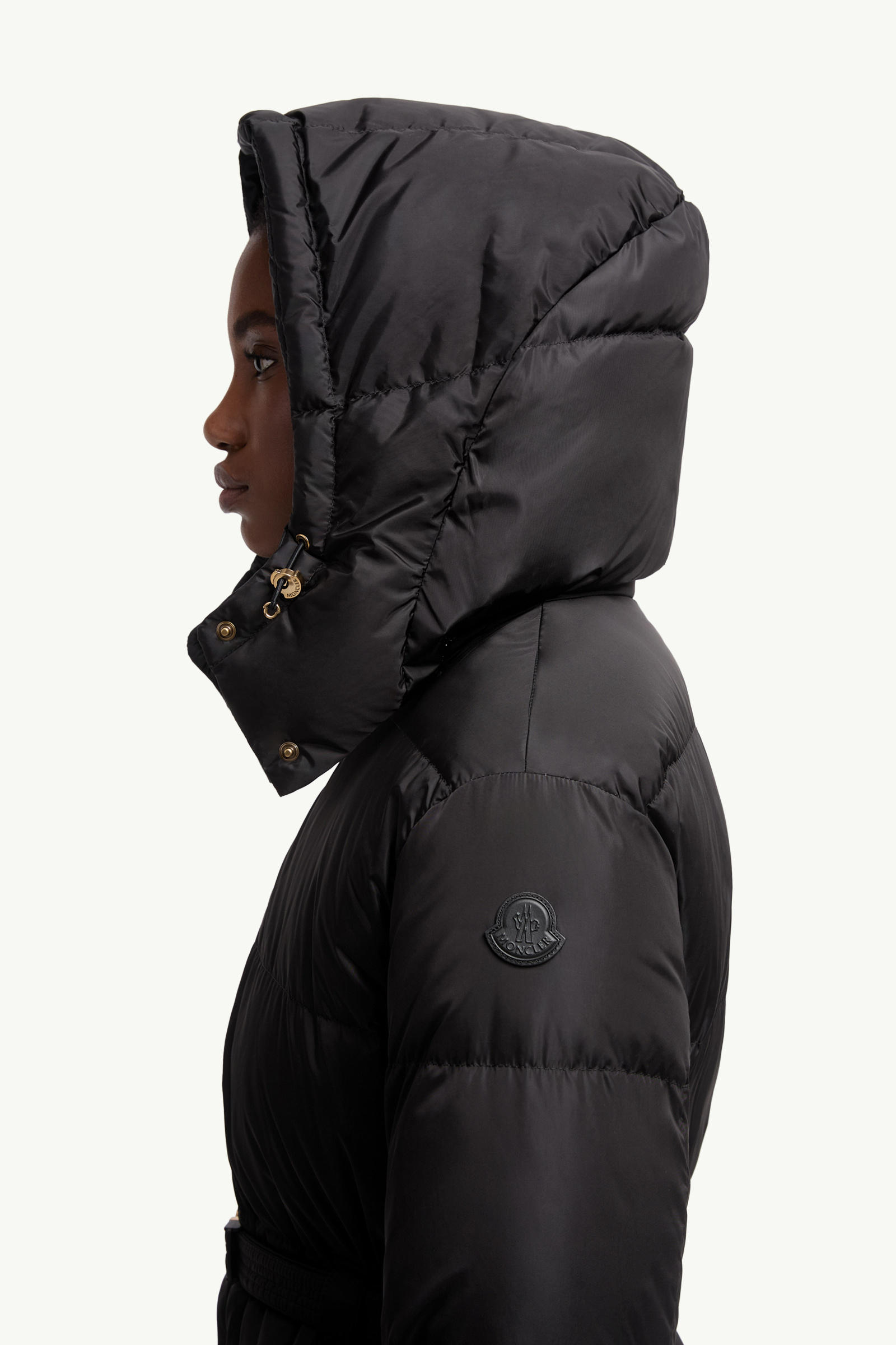 Briant Hooded Long Down Jacket Women Black Moncler 1