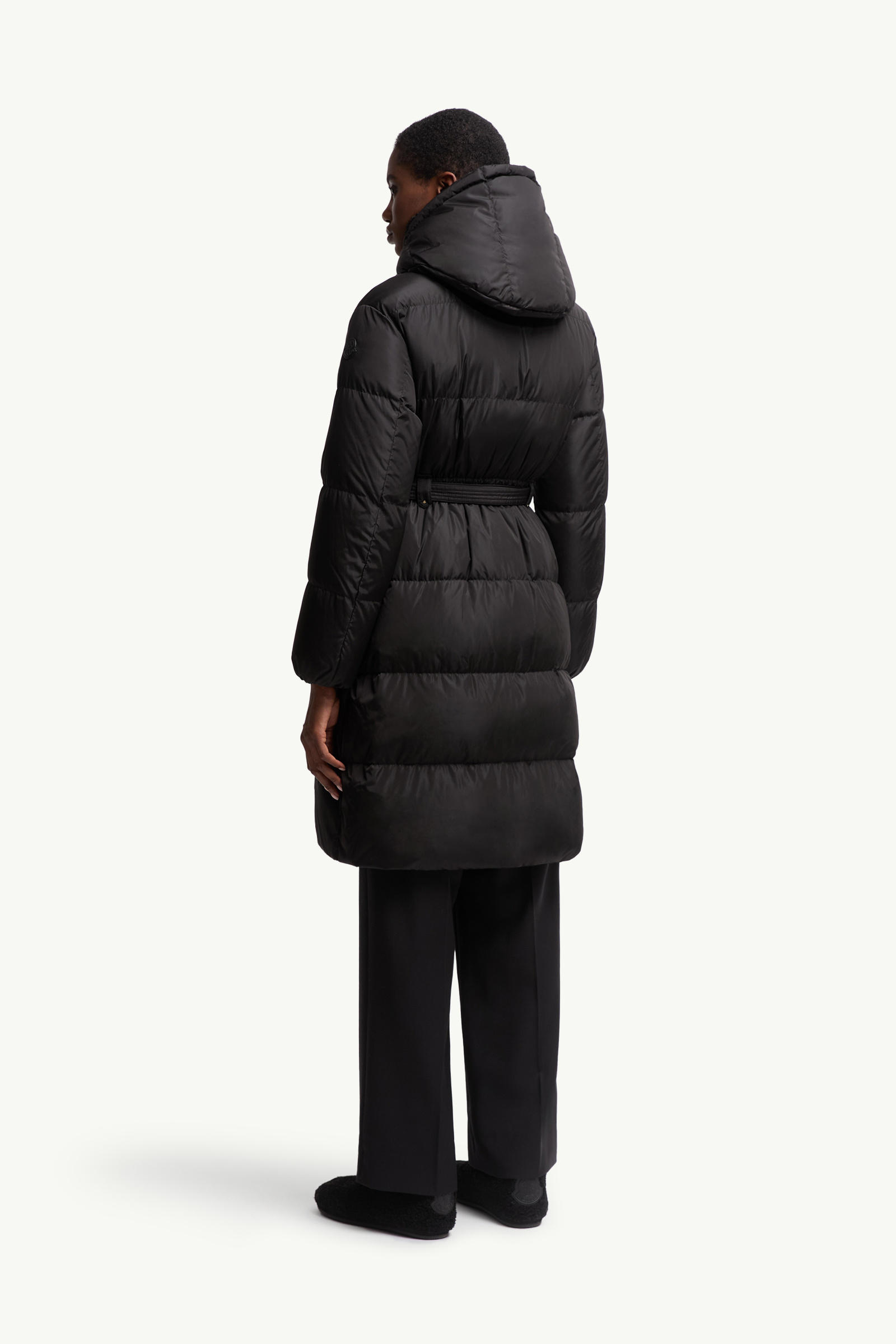 Briant Hooded Long Down Jacket Women Black Moncler 4