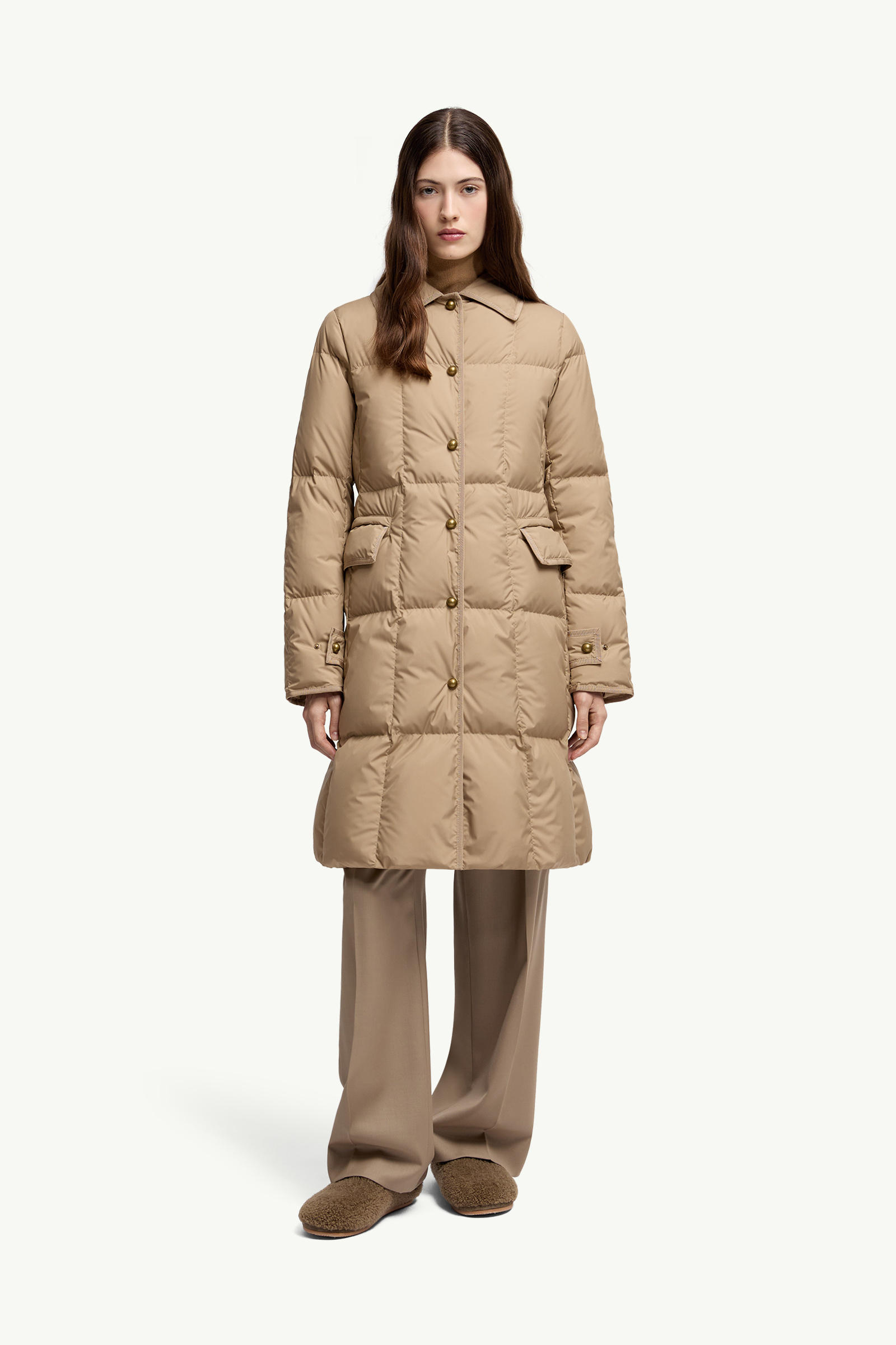 Achard Long Down Jacket Women Beige Moncler 3