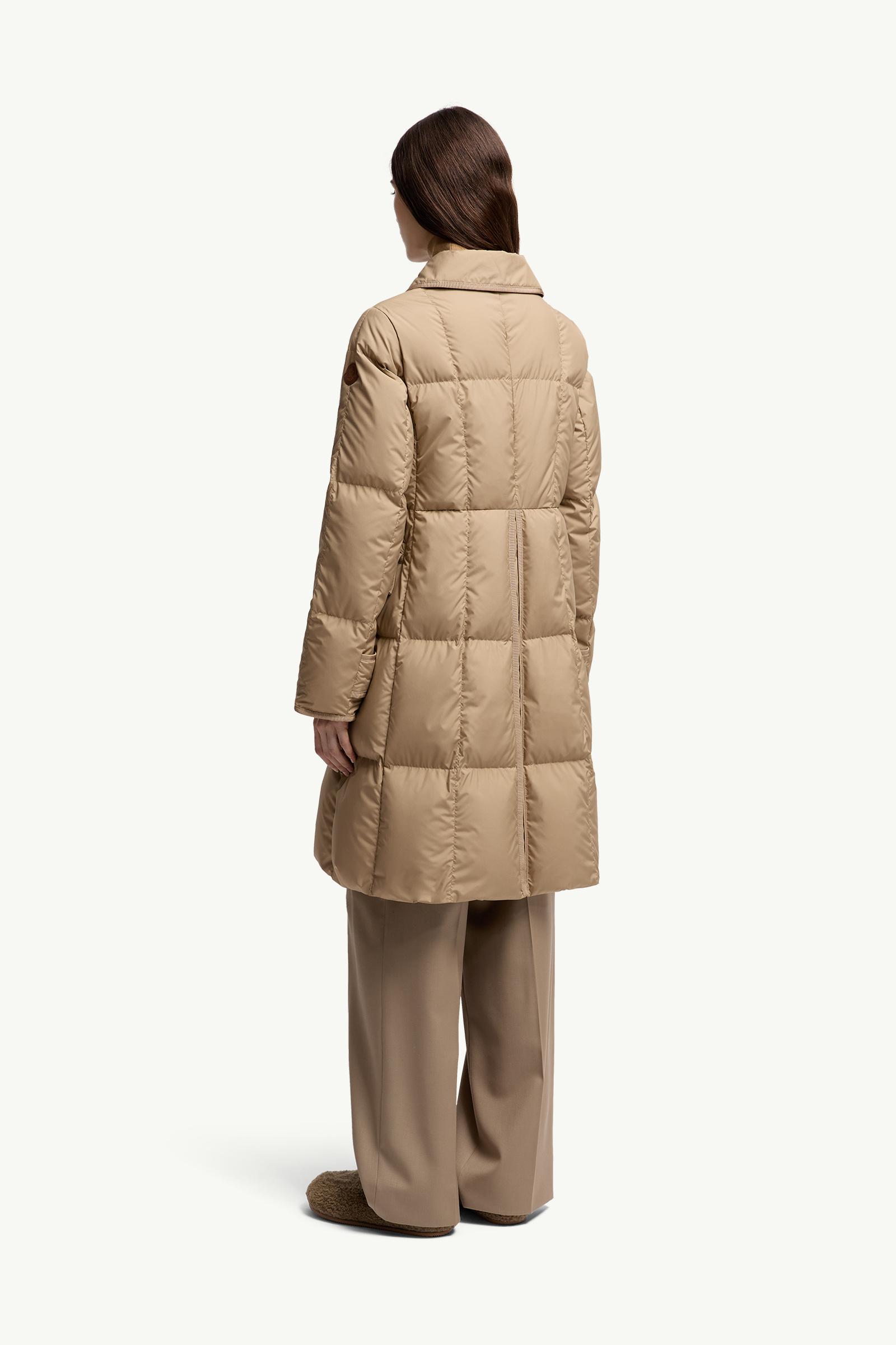 Beige Achard Long Down Jacket - Long Jackets & Parka for Women