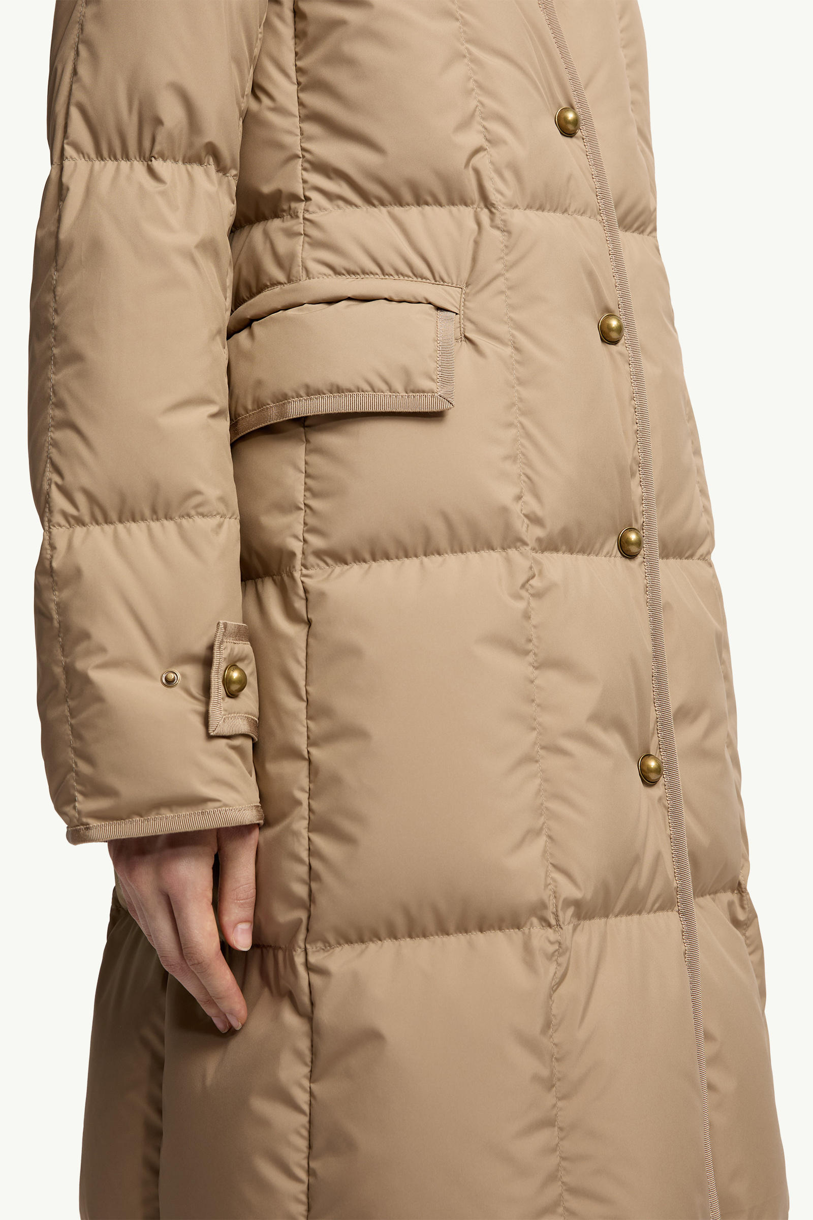 Achard Long Down Jacket Women Beige Moncler 5