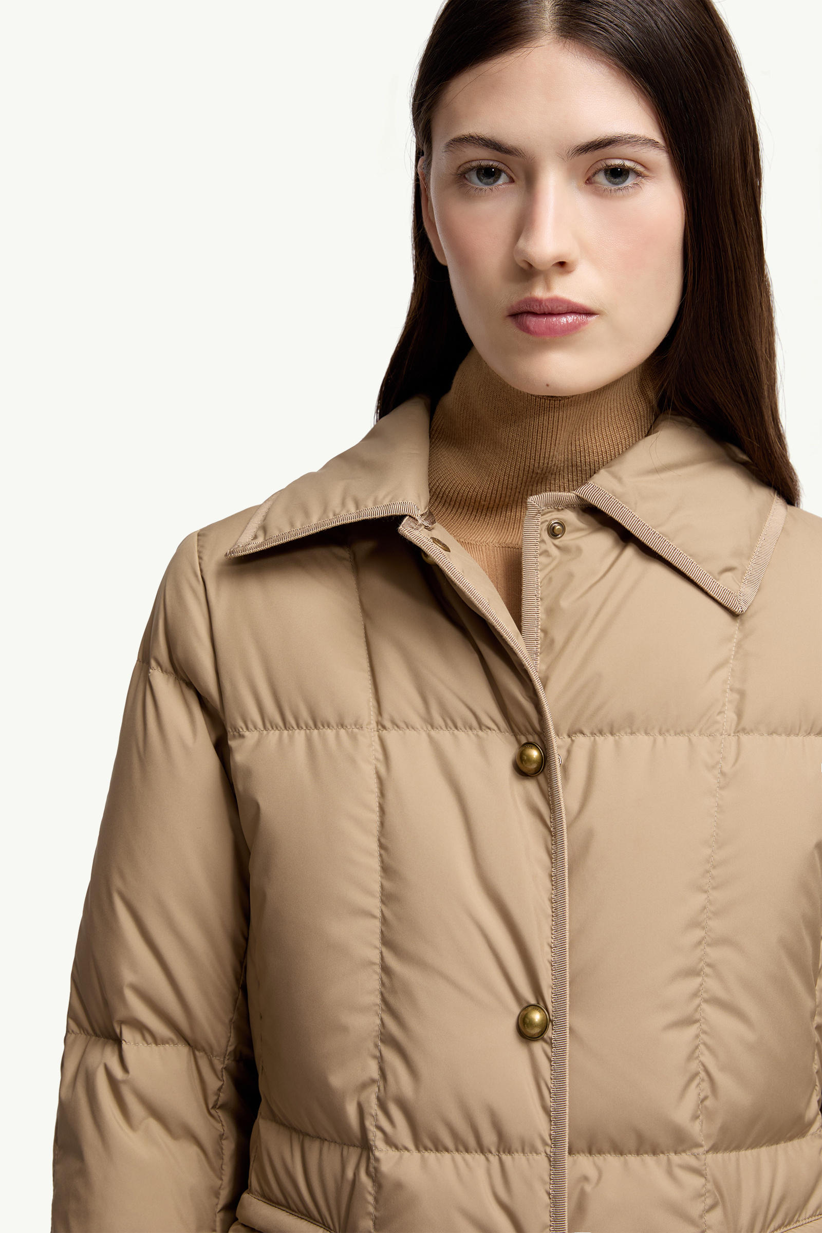 Achard Long Down Jacket Women Beige Moncler 6