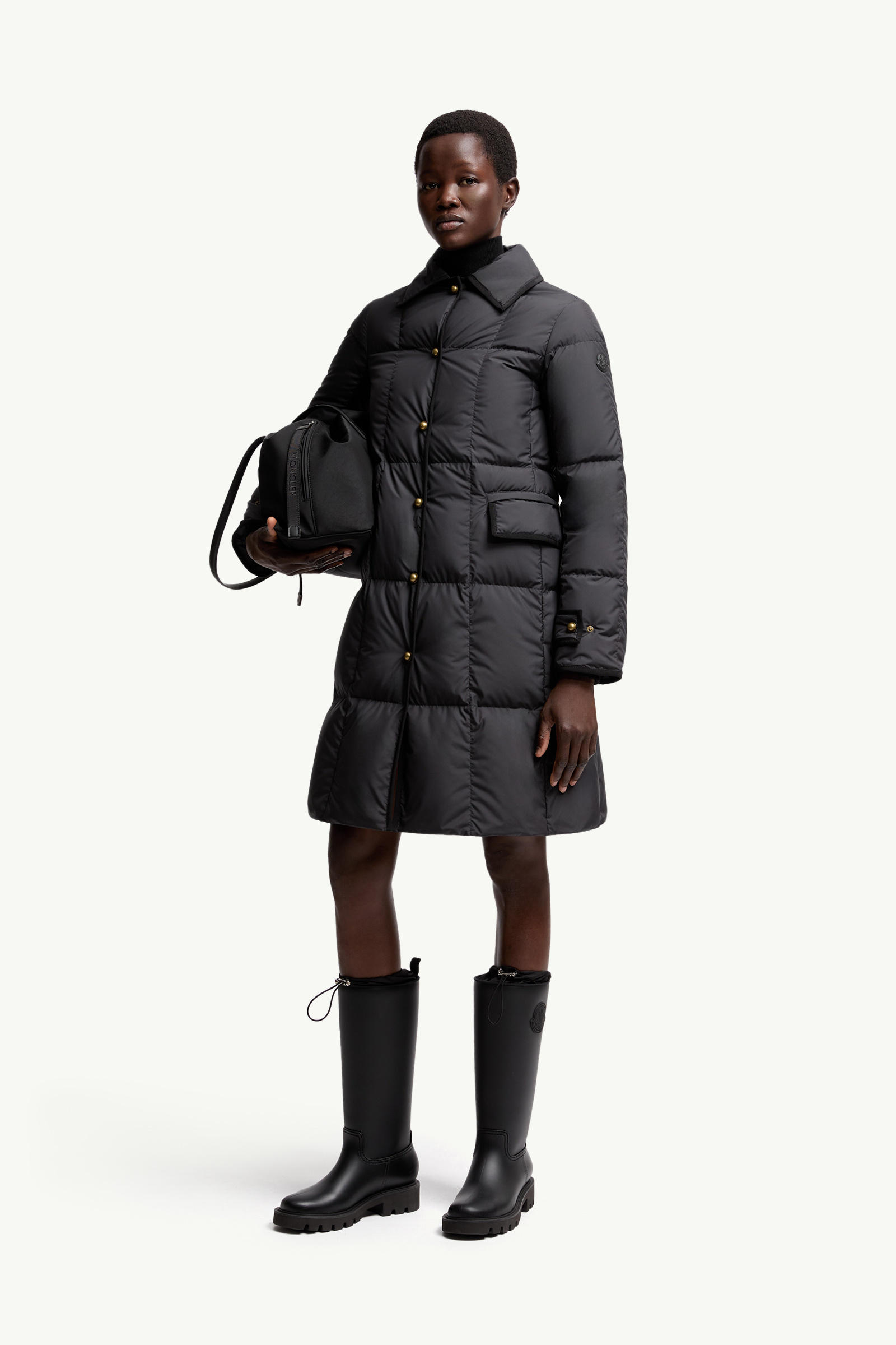 Achard Long Down Jacket Women Black Moncler 0