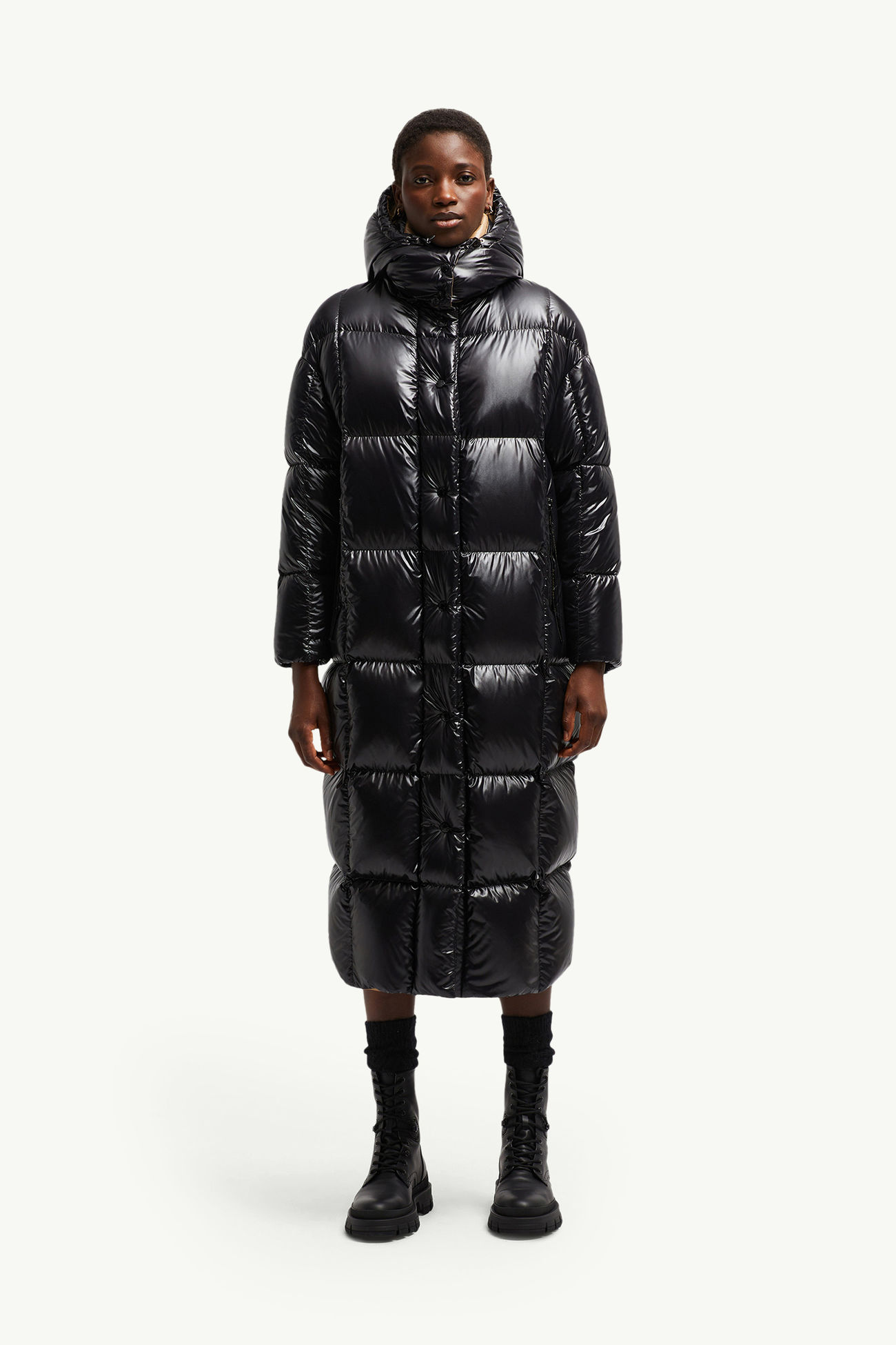 Plumífero largo con capucha Parnaiba Mujer Negro Moncler 3