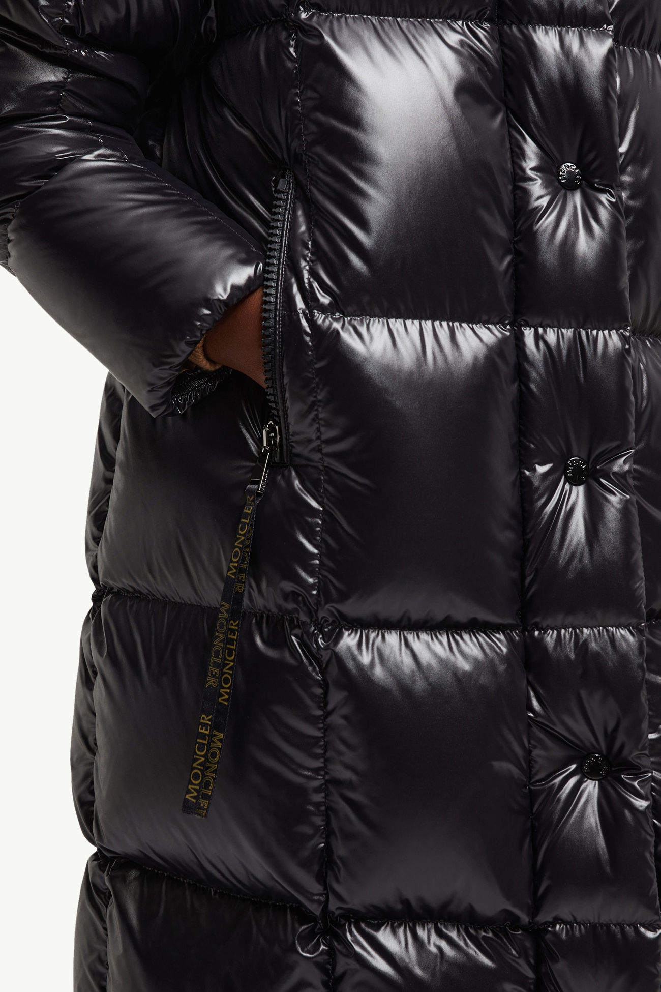 Parnaiba lange Daunenjacke mit Kapuze Damen Schwarz Moncler 5