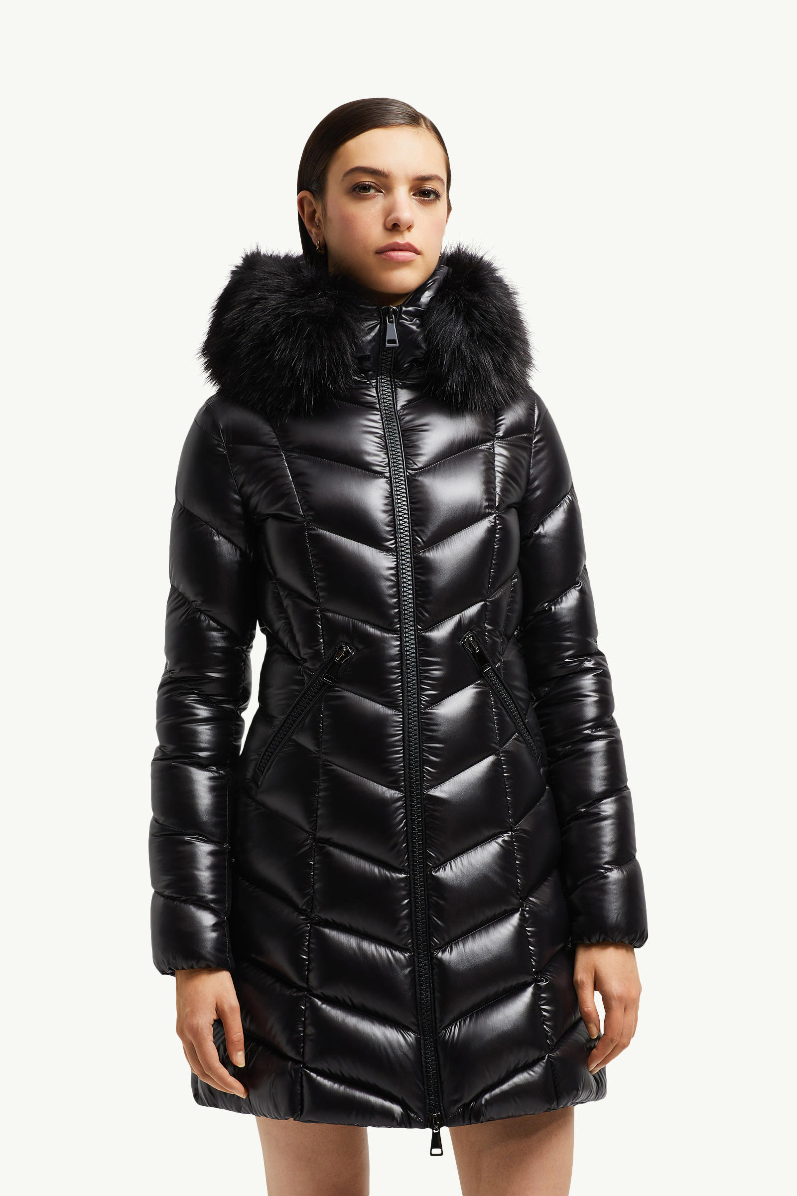 Fulmarus Hooded Long Down Jacket Women Black Moncler 3