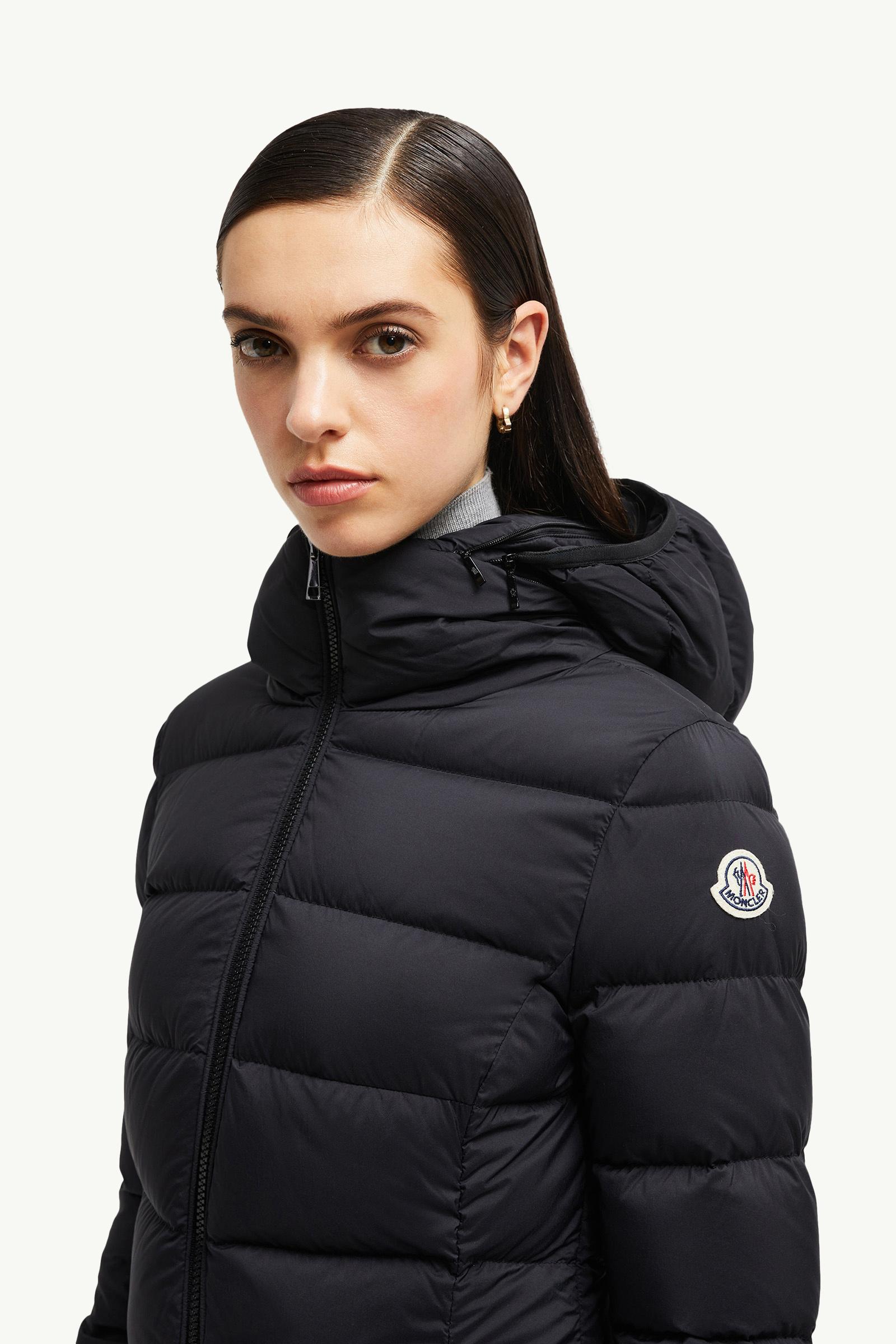 Gie Hooded Long Down Jacket Women Black Moncler 1