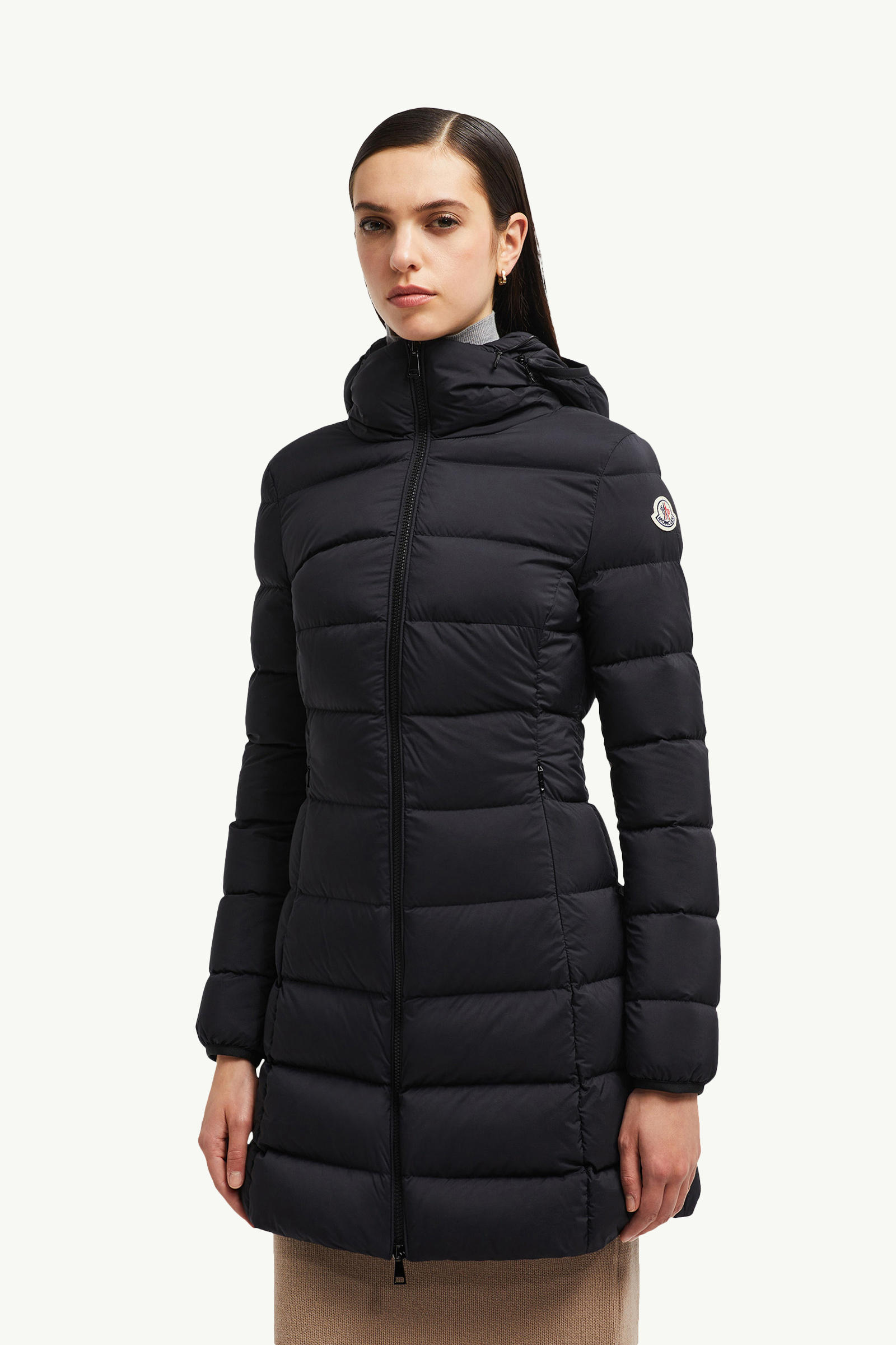 Piumino lungo Gie con cappuccio Donna Nero Moncler 3