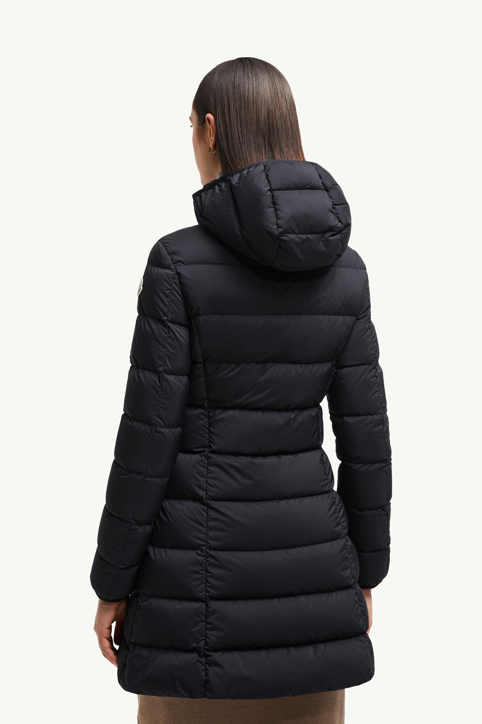 Gie Hooded Long Down Jacket Women Black Moncler 4