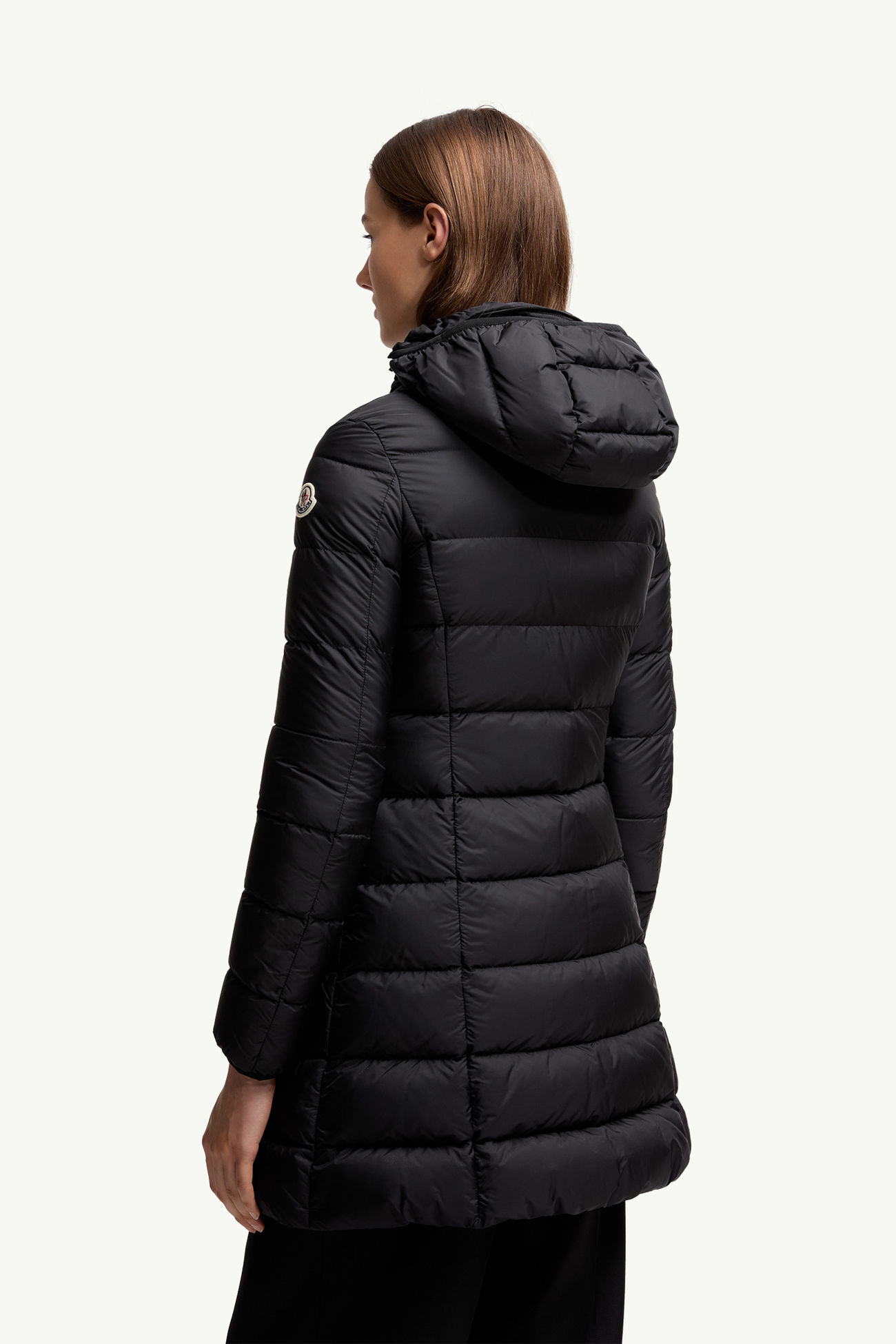 Gie連帽長身羽絨外套 女士 黑色 Moncler 4