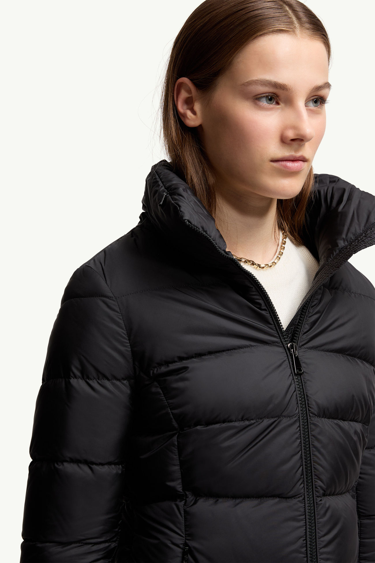 Gie連帽長身羽絨外套 女士 黑色 Moncler 5