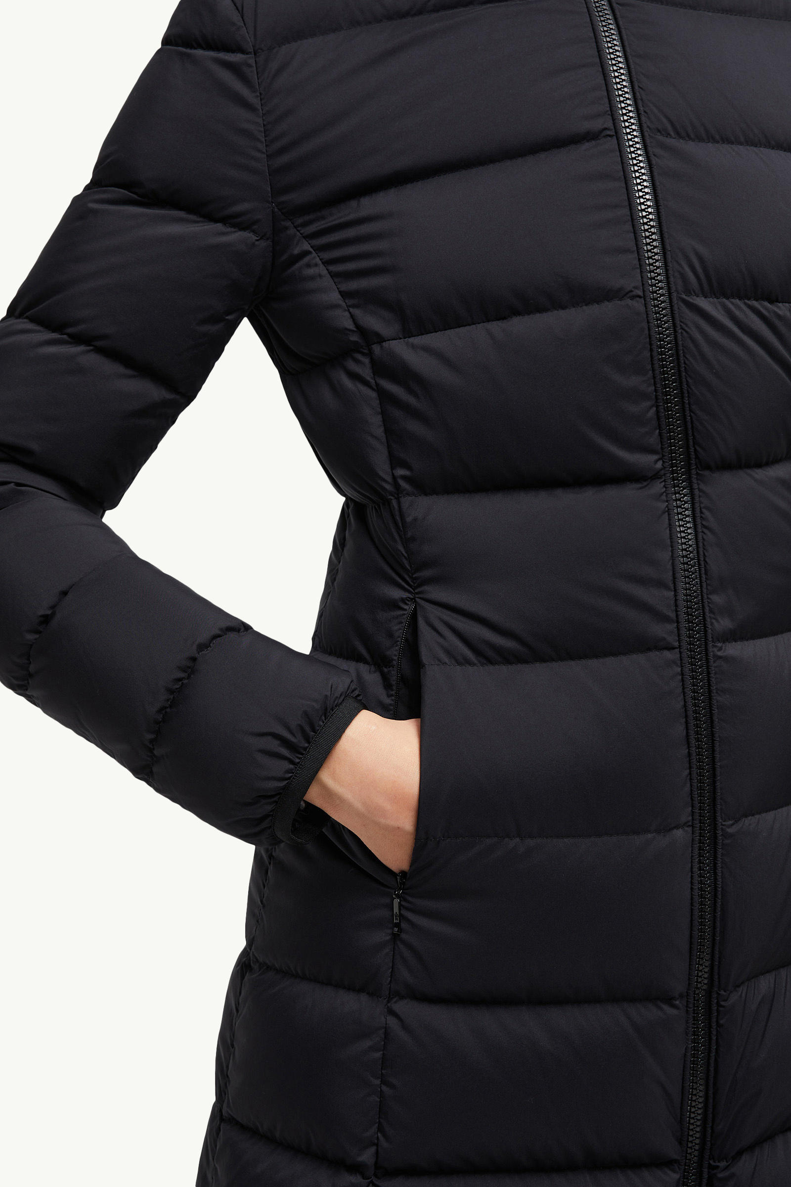 Piumino lungo Gie con cappuccio Donna Nero Moncler 5