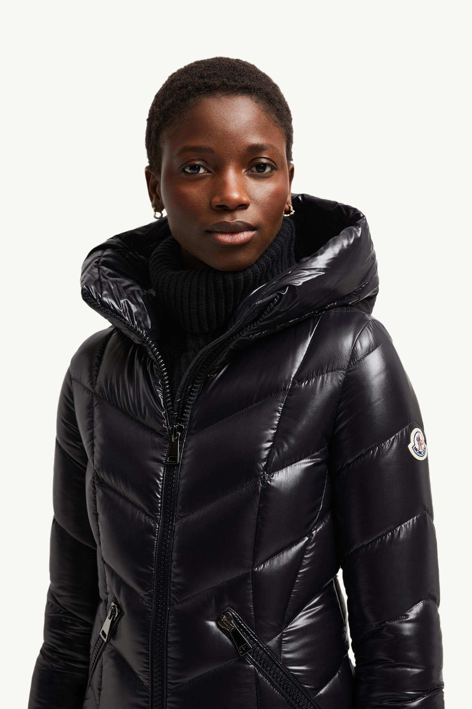 Marus Hooded Geometric-Quilted Long Down Jacket Women Black Moncler 1