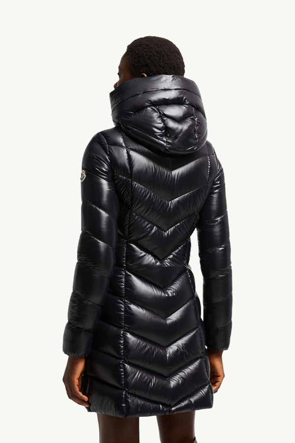 Marus Hooded Geometric-Quilted Long Down Jacket Women Black Moncler 4