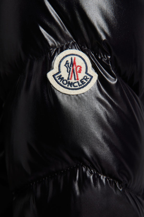 Marus Hooded Geometric-Quilted Long Down Jacket Women Black Moncler 7