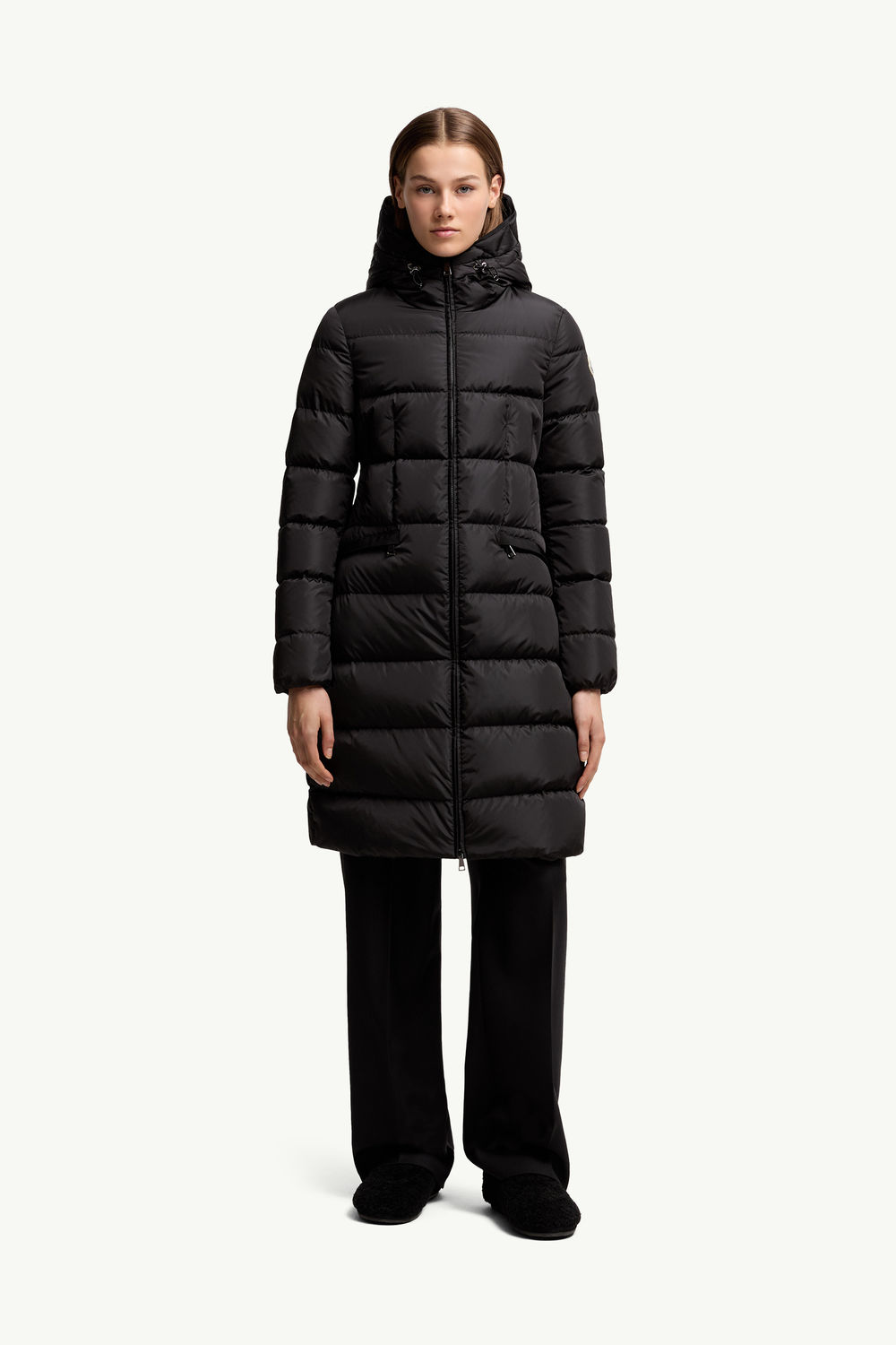 Avocette Hooded Long Down Jacket Women Black Moncler 3