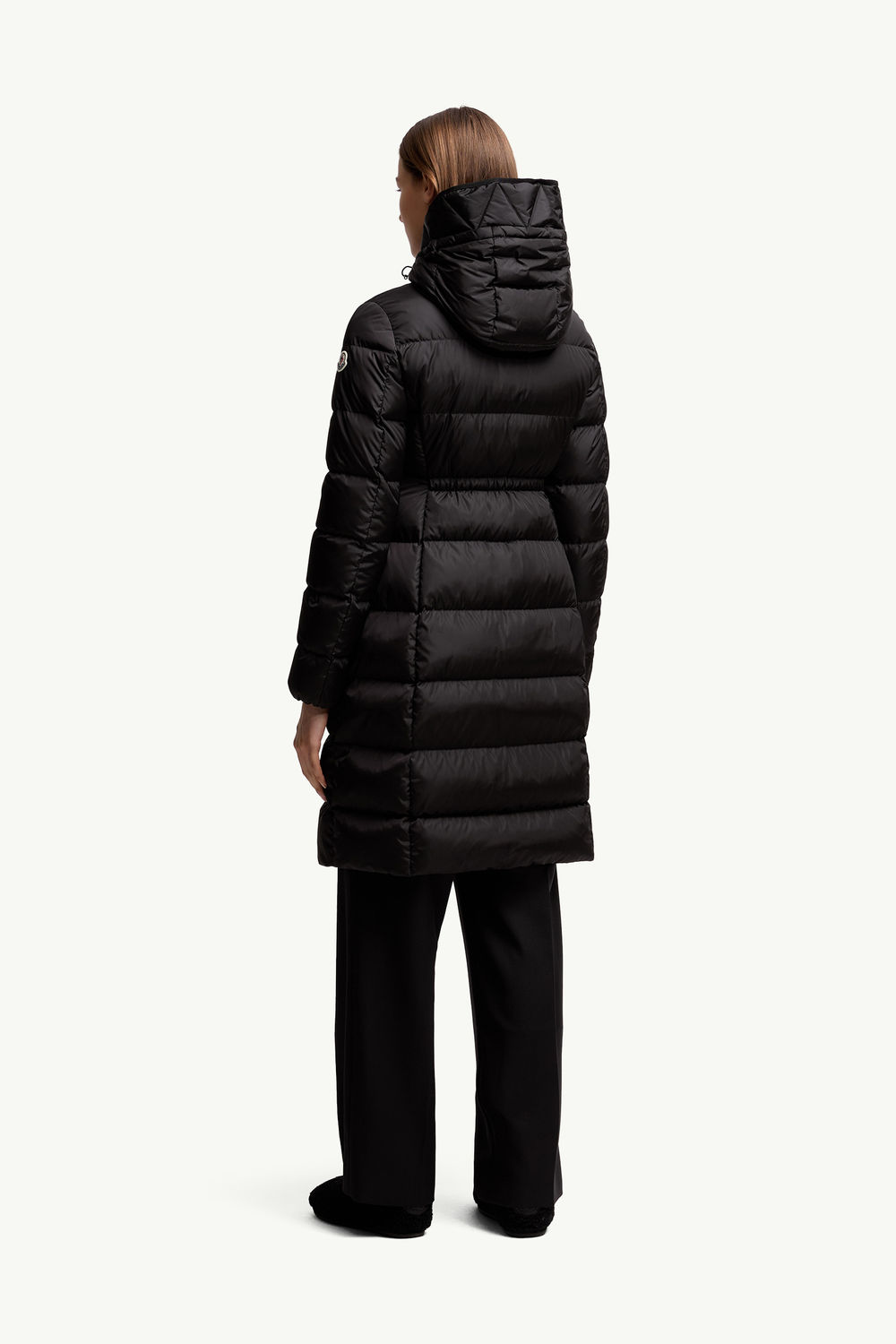 Avocette Hooded Long Down Jacket Women Black Moncler 4