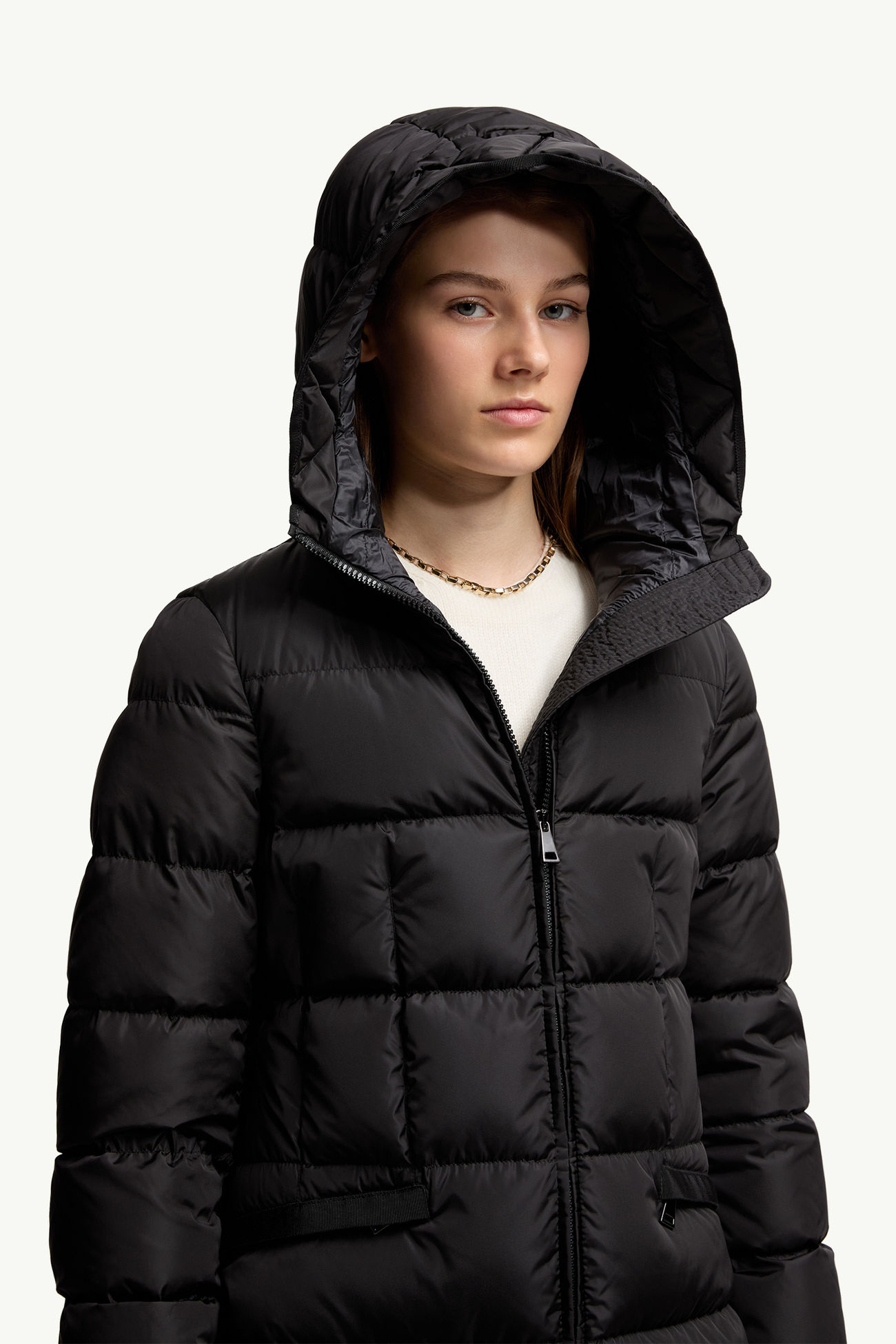 Plumífero largo con capucha Avocette Mujer Negro Moncler 5