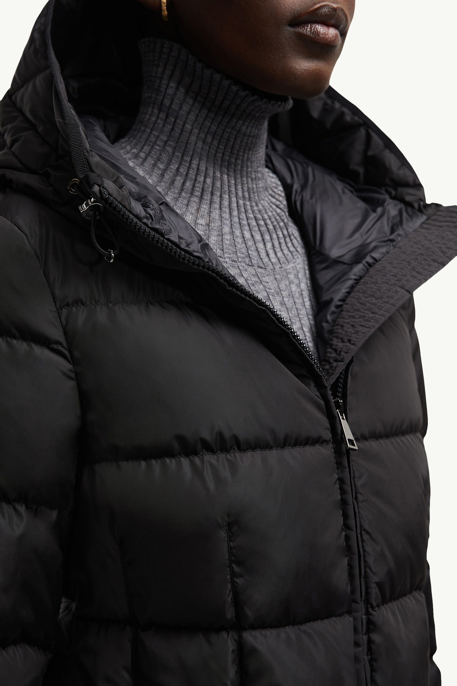Avocette連帽長身羽絨外套 女士 黑色 Moncler 6