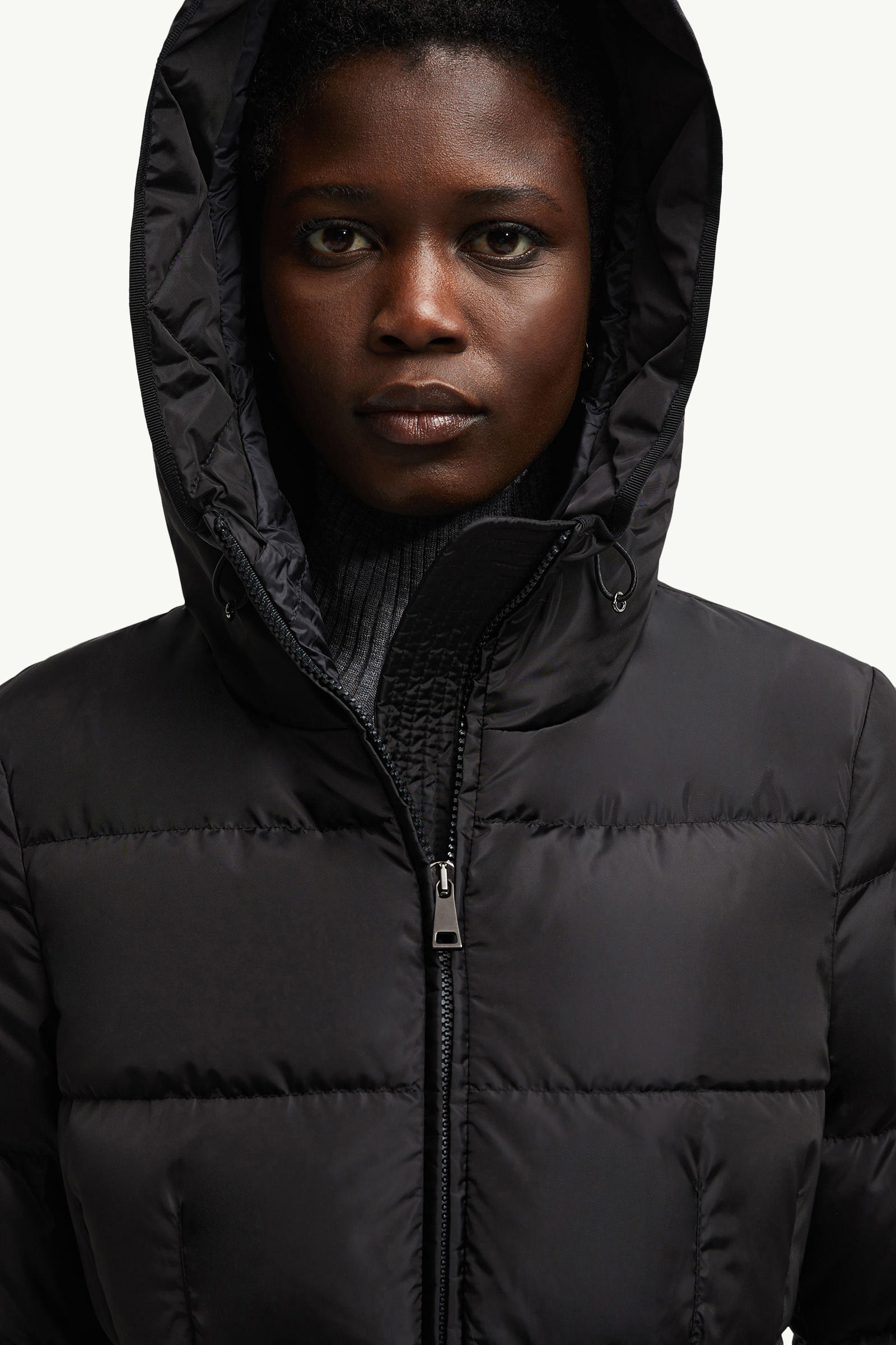 Avocette連帽長身羽絨外套 女士 黑色 Moncler 7