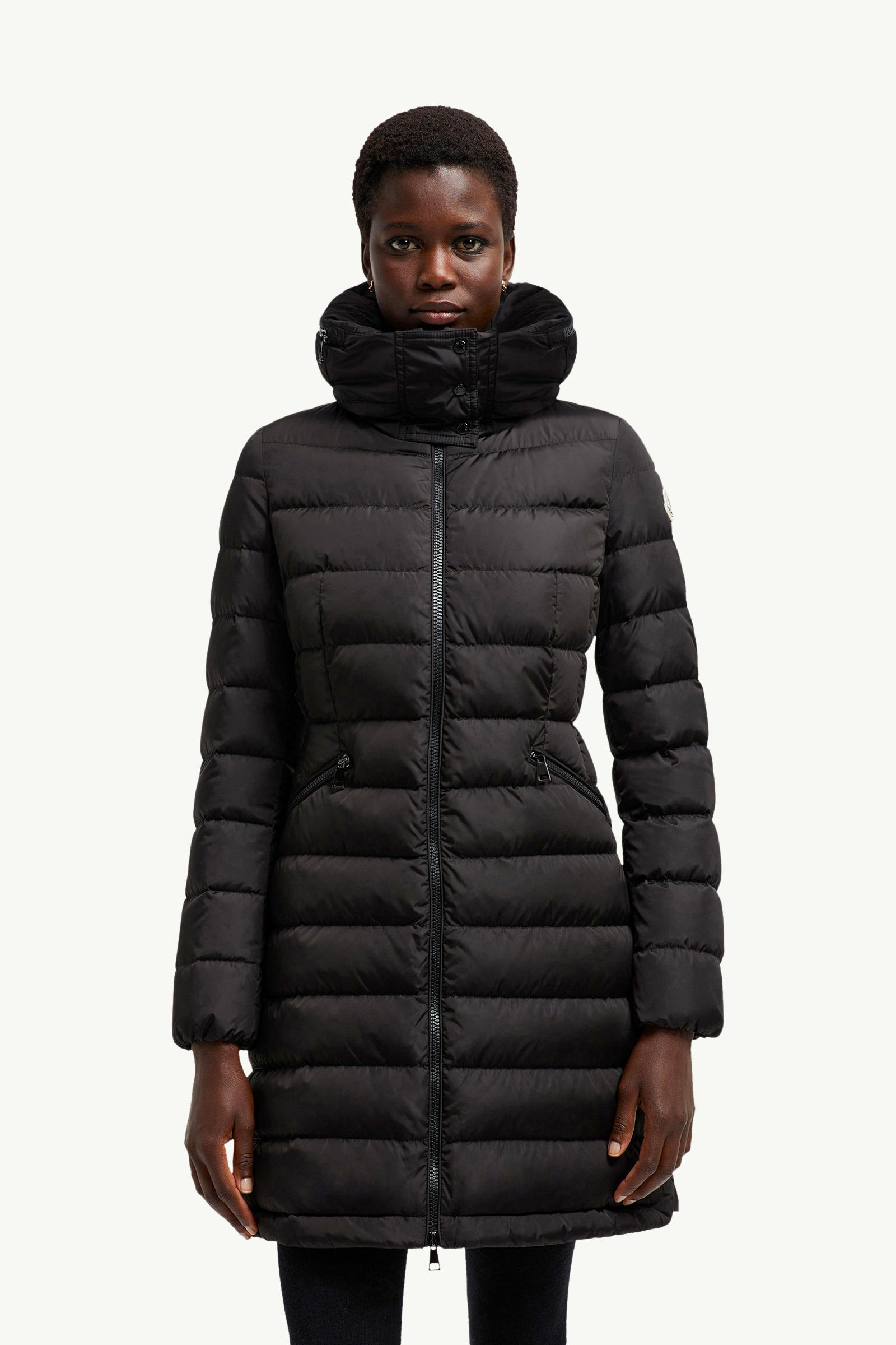 Flammette連帽長身羽絨外套 女士 黑色 Moncler 3