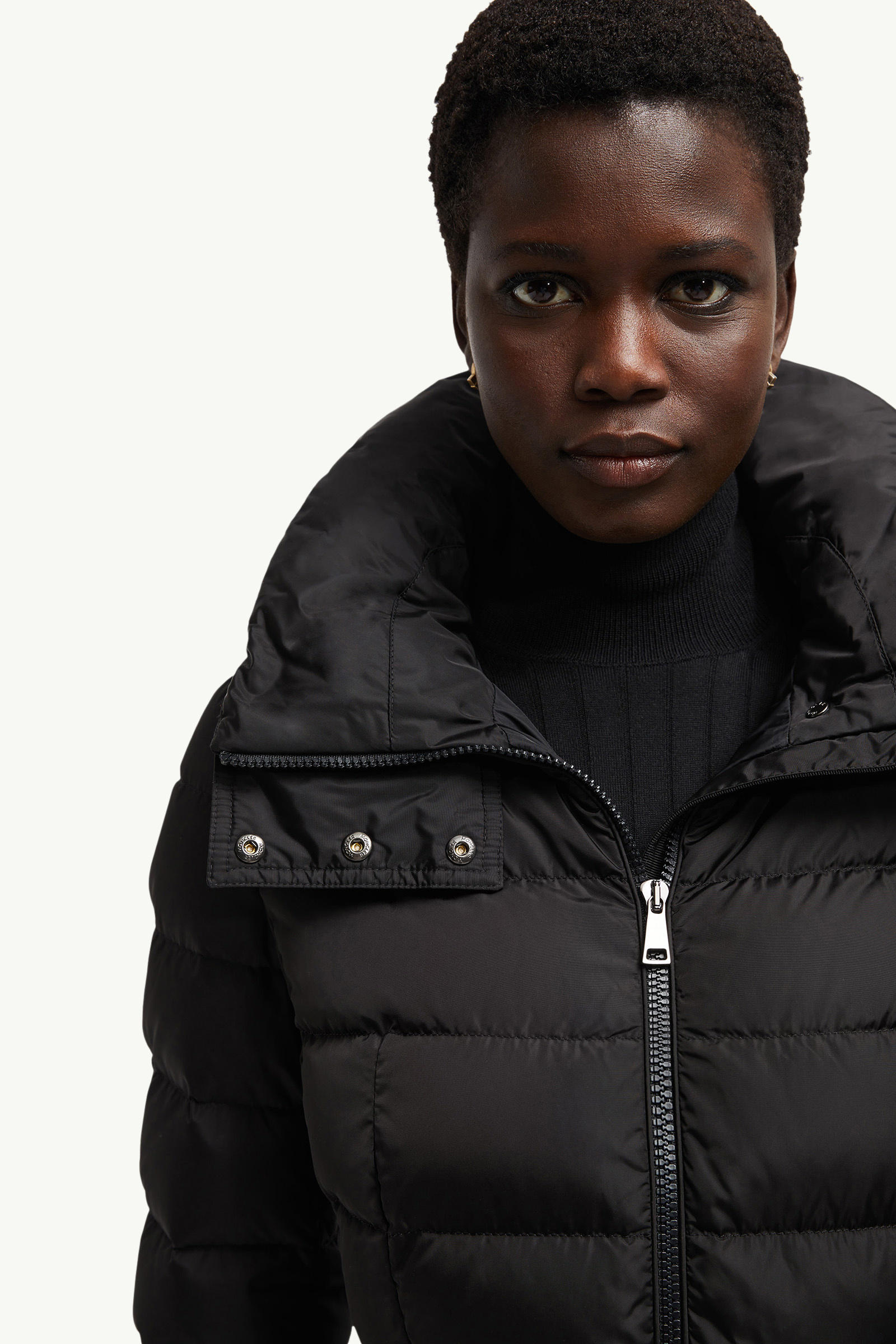 Flammette連帽長身羽絨外套 女士 黑色 Moncler 6