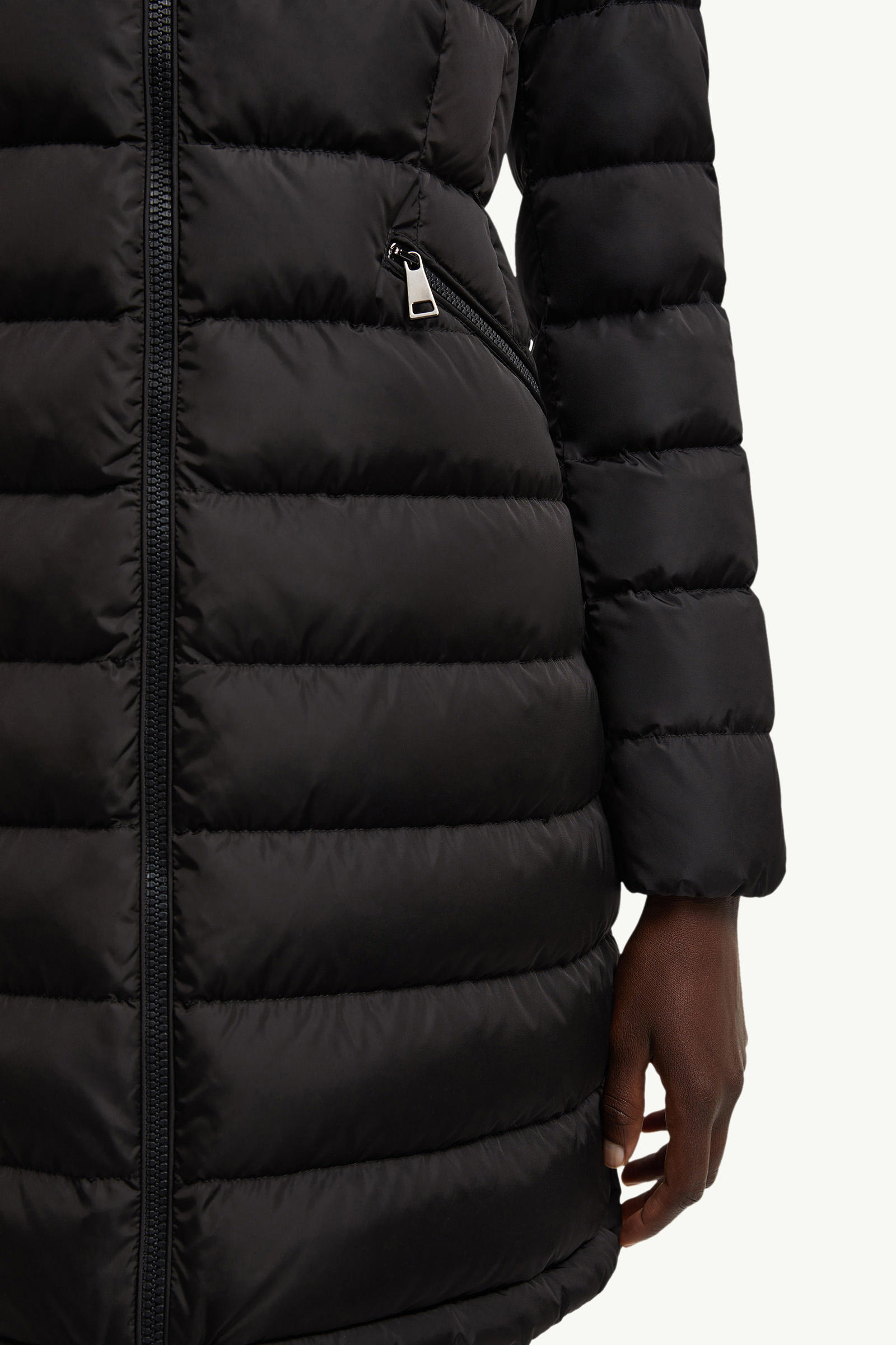 Flammette Hooded Long Down Jacket Women Black Moncler 8