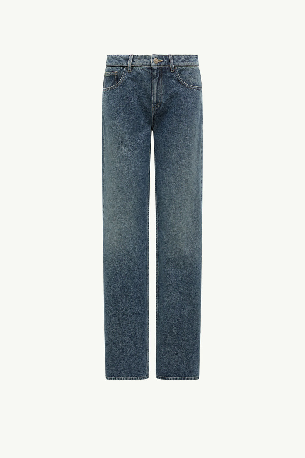 Straight Leg Bleached Jeans Women Navy Blue Moncler 2