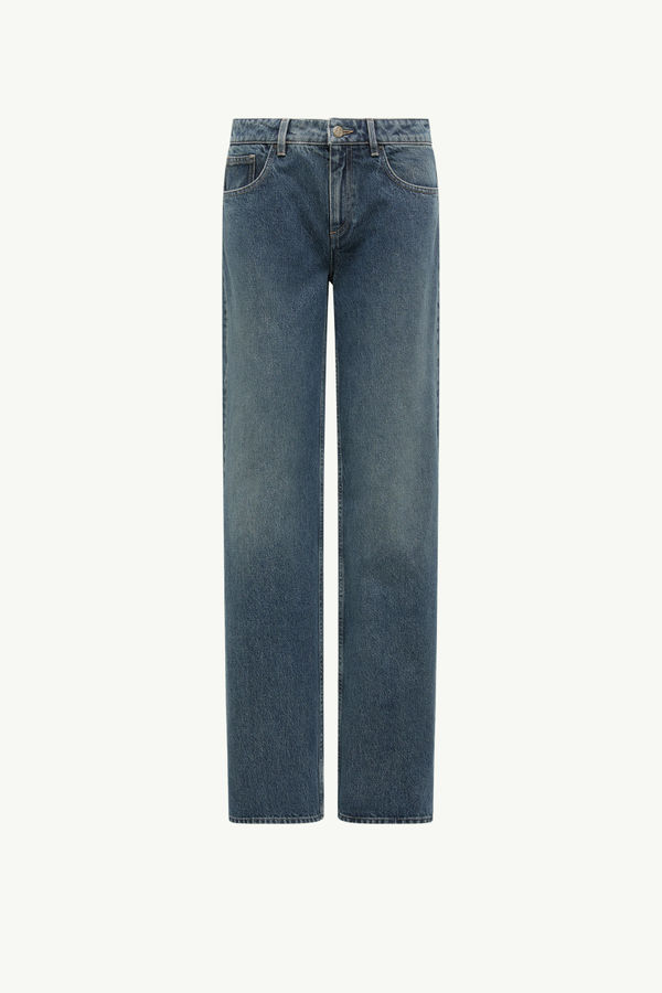 Straight Leg Bleached Jeans Women Navy Blue Moncler 2