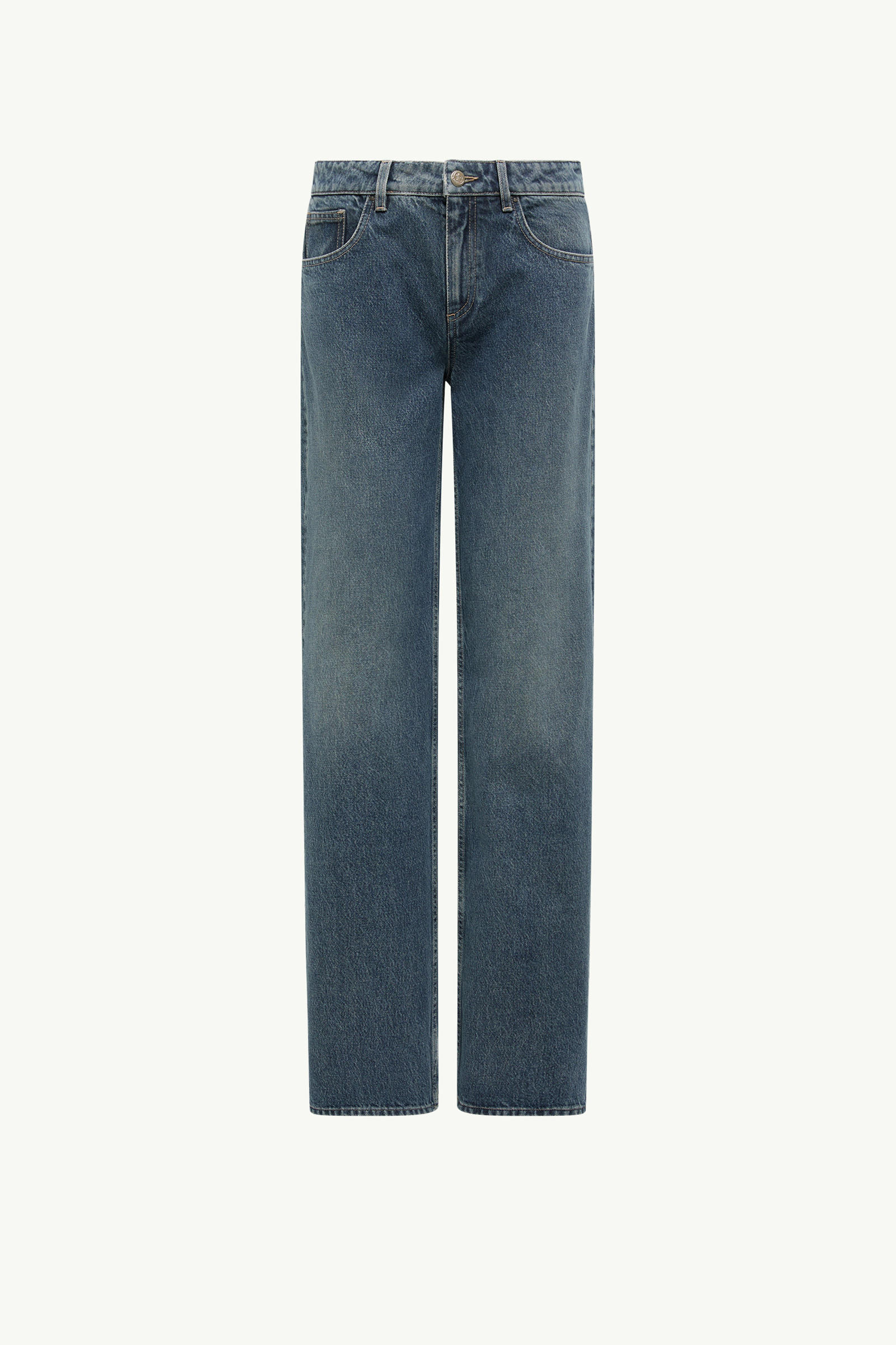 Straight Leg Bleached Jeans Women Navy Blue Moncler 2