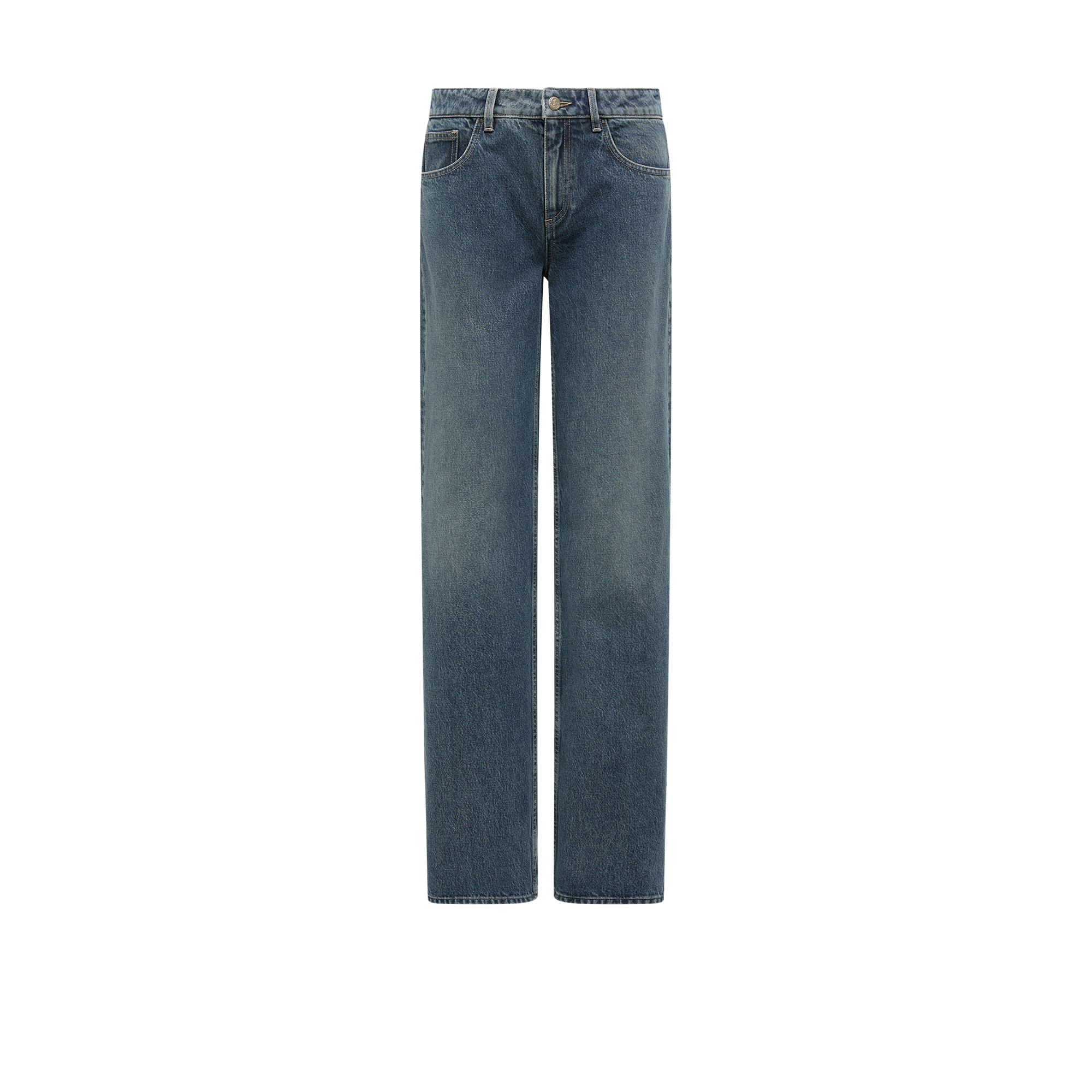 Moncler   Vaqueros Rectos Desteñidos para Mujer en Azul, Talla: 44