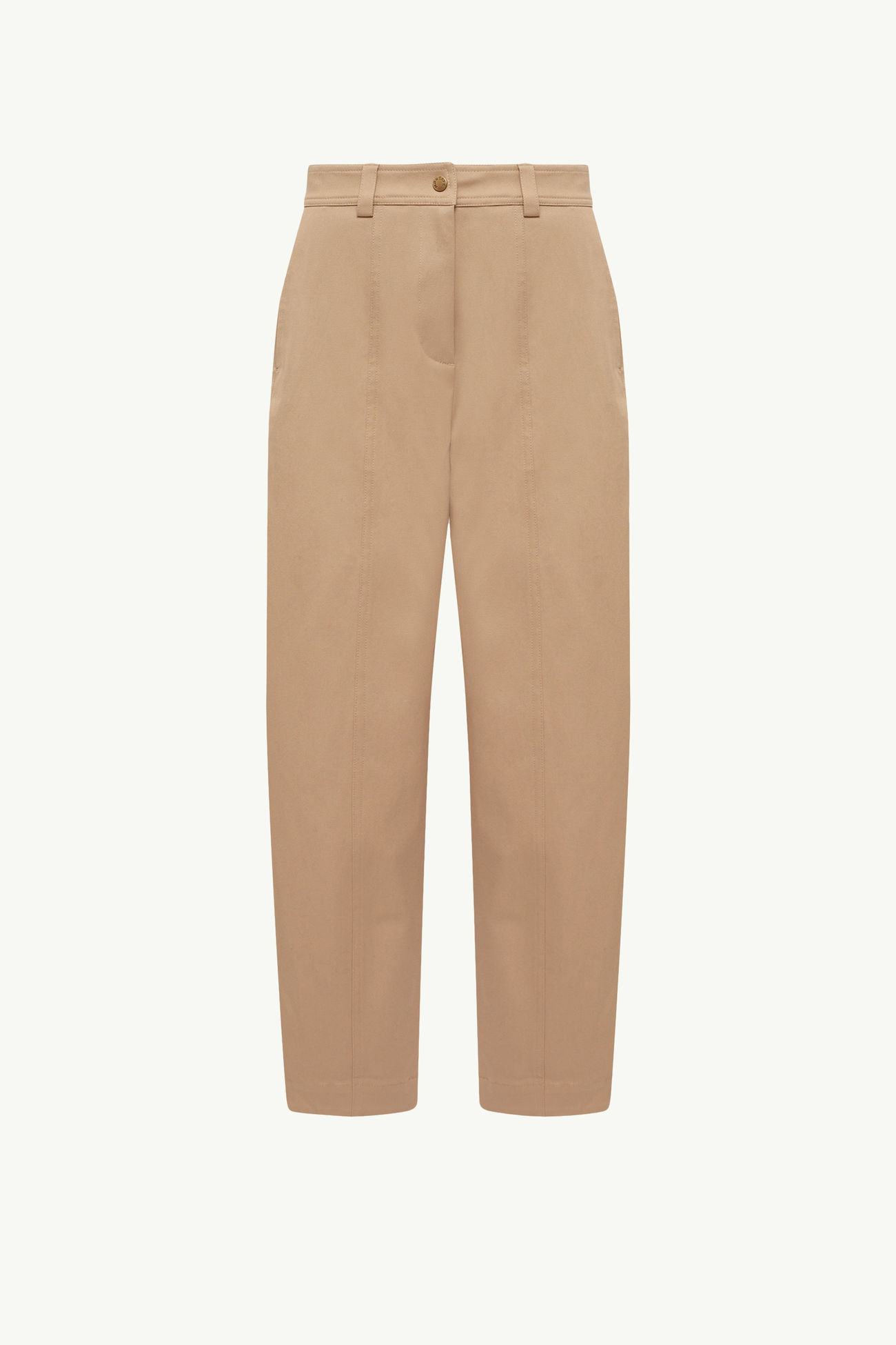 Hose mit geradem Bein aus Baumwoll-Gabardine Damen Beige Moncler 2