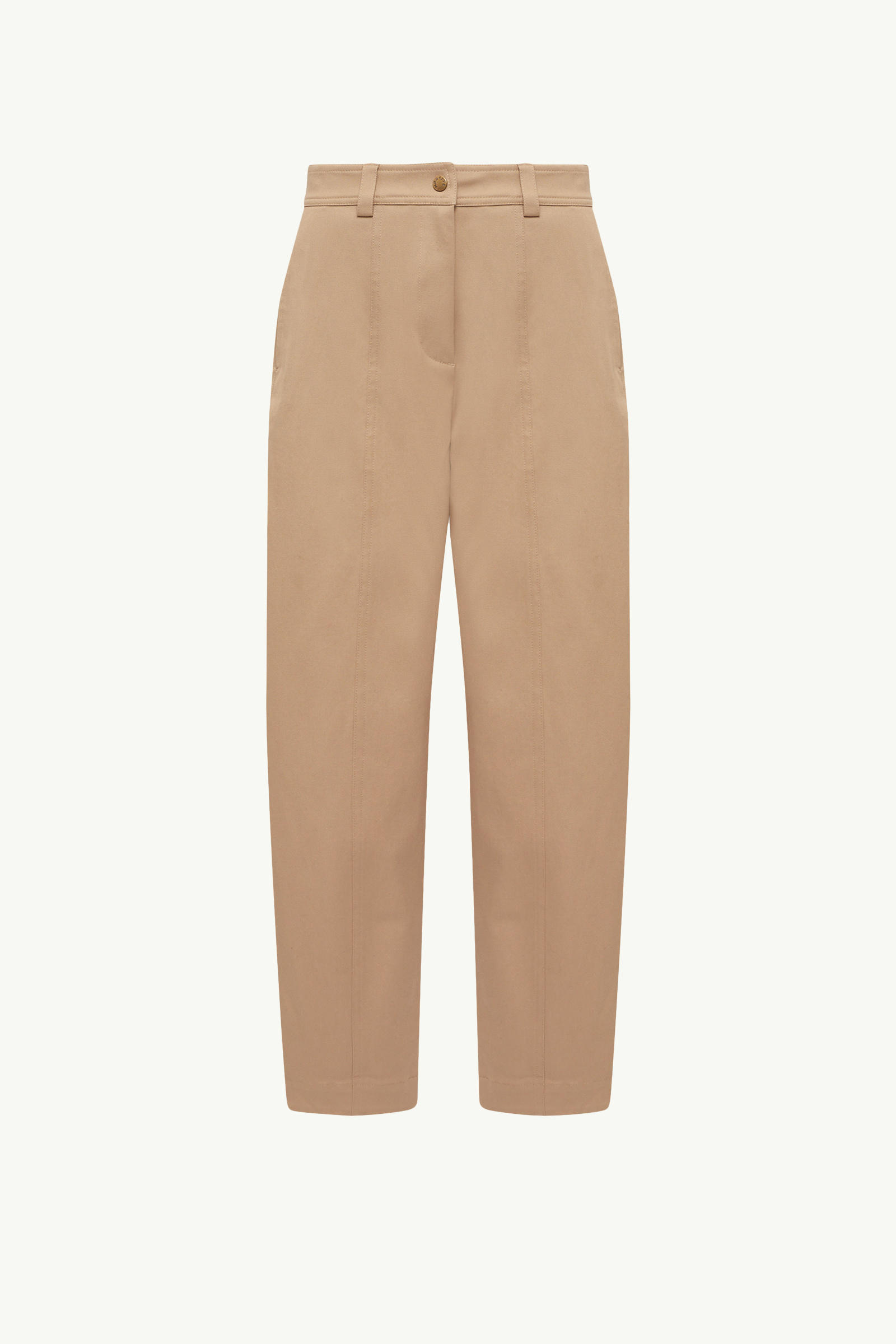 Hose mit geradem Bein aus Baumwoll-Gabardine Damen Beige Moncler 2